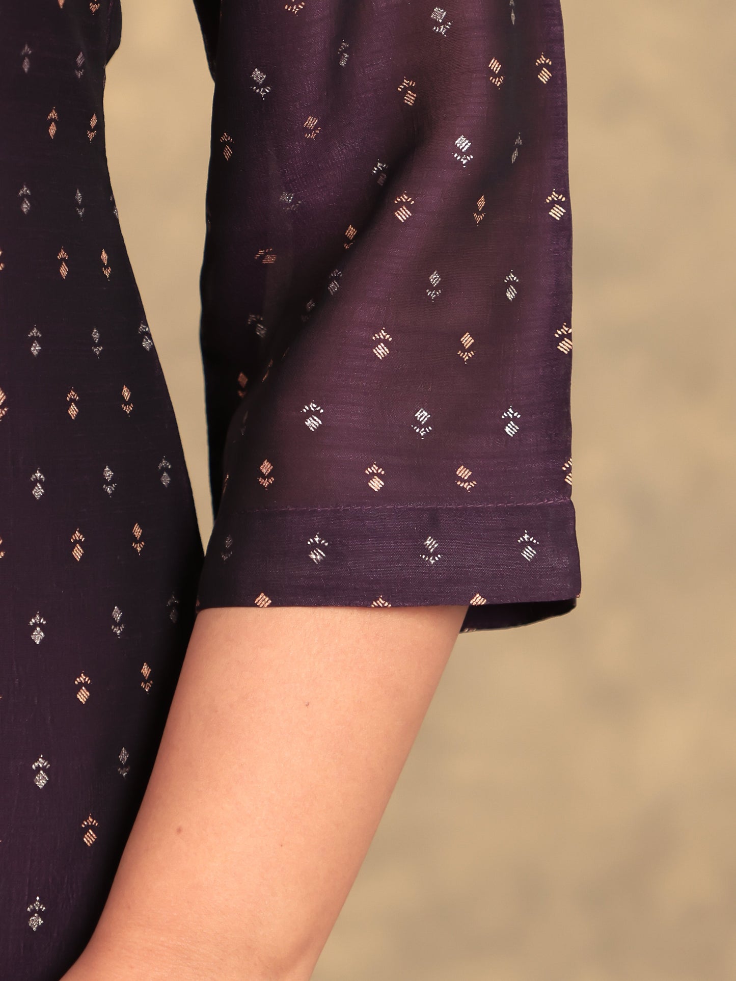 Chanderi Solid Straight Purple Kurta