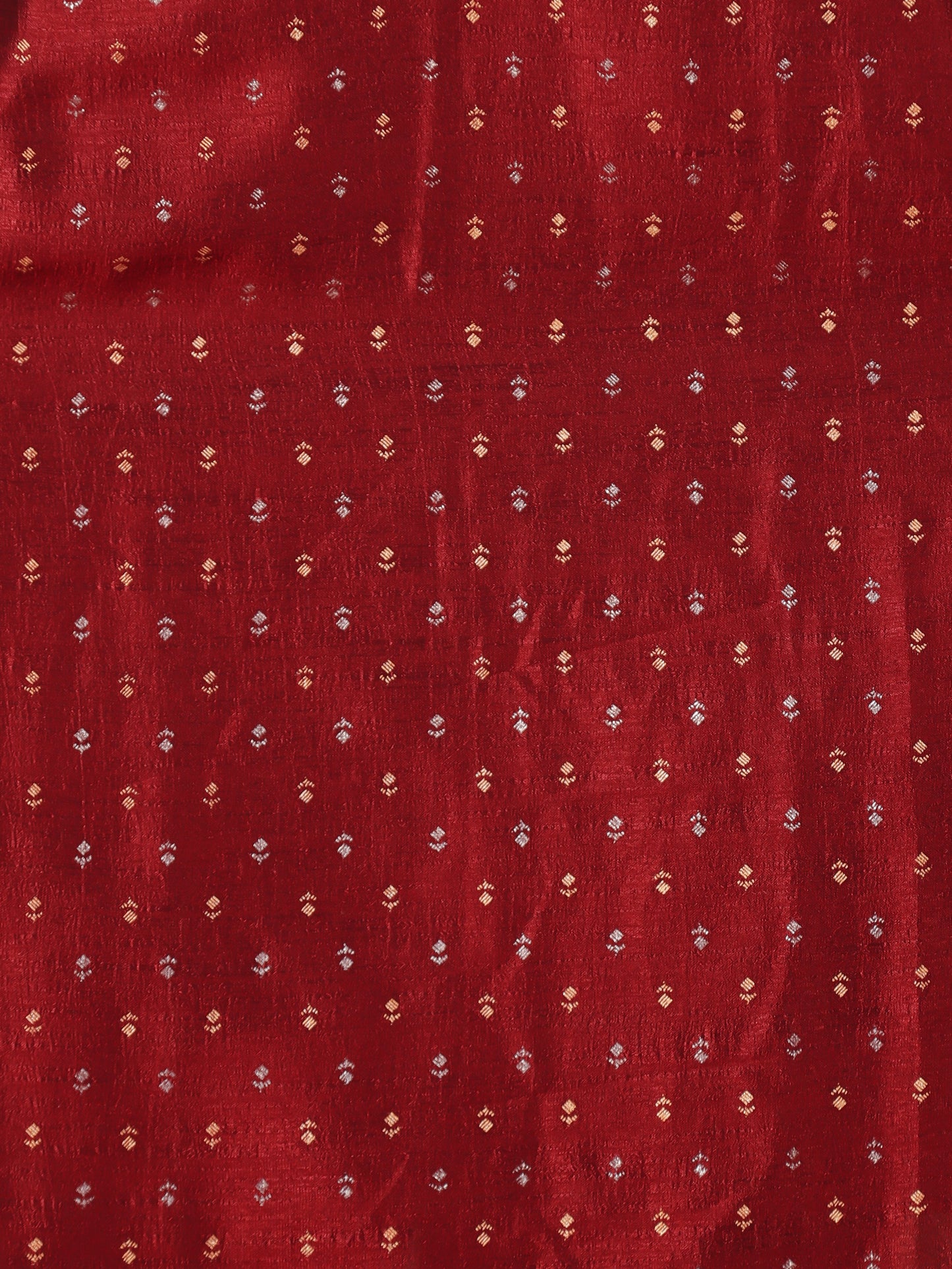 Chanderi Solid Straight Maroon Kurta