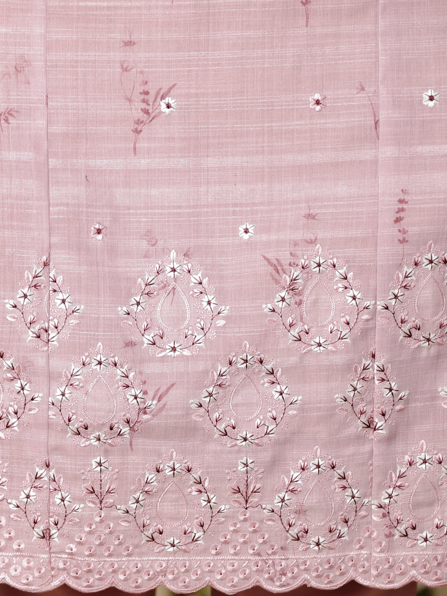 Chanderi Floral Panelled Pink Kurta