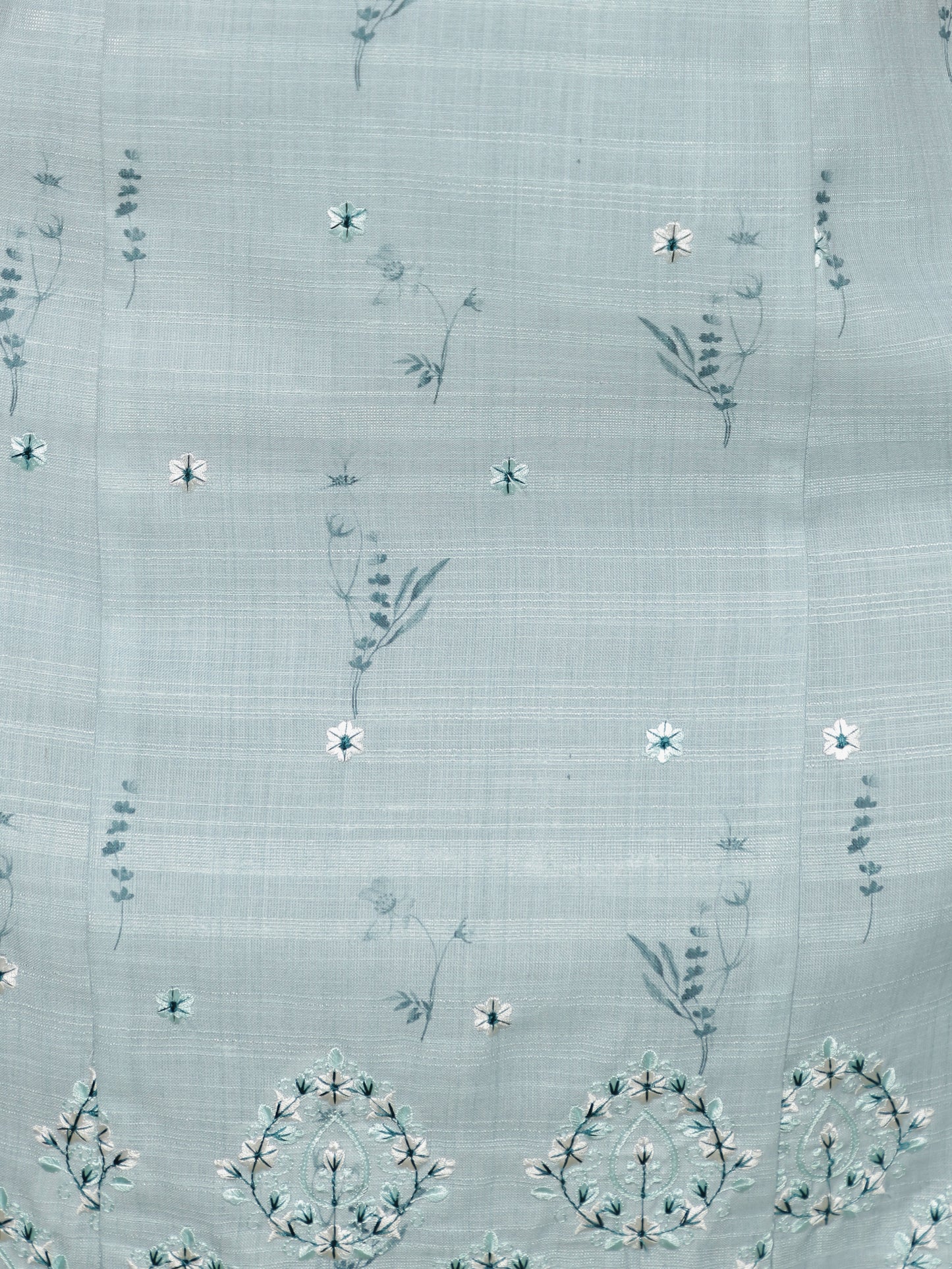 Embroidered Chanderi Floral Panelled Green Kurta