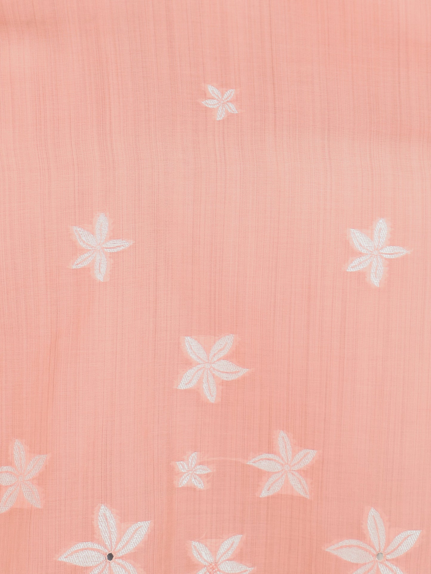 Chanderi Floral Straight Peach Kurta