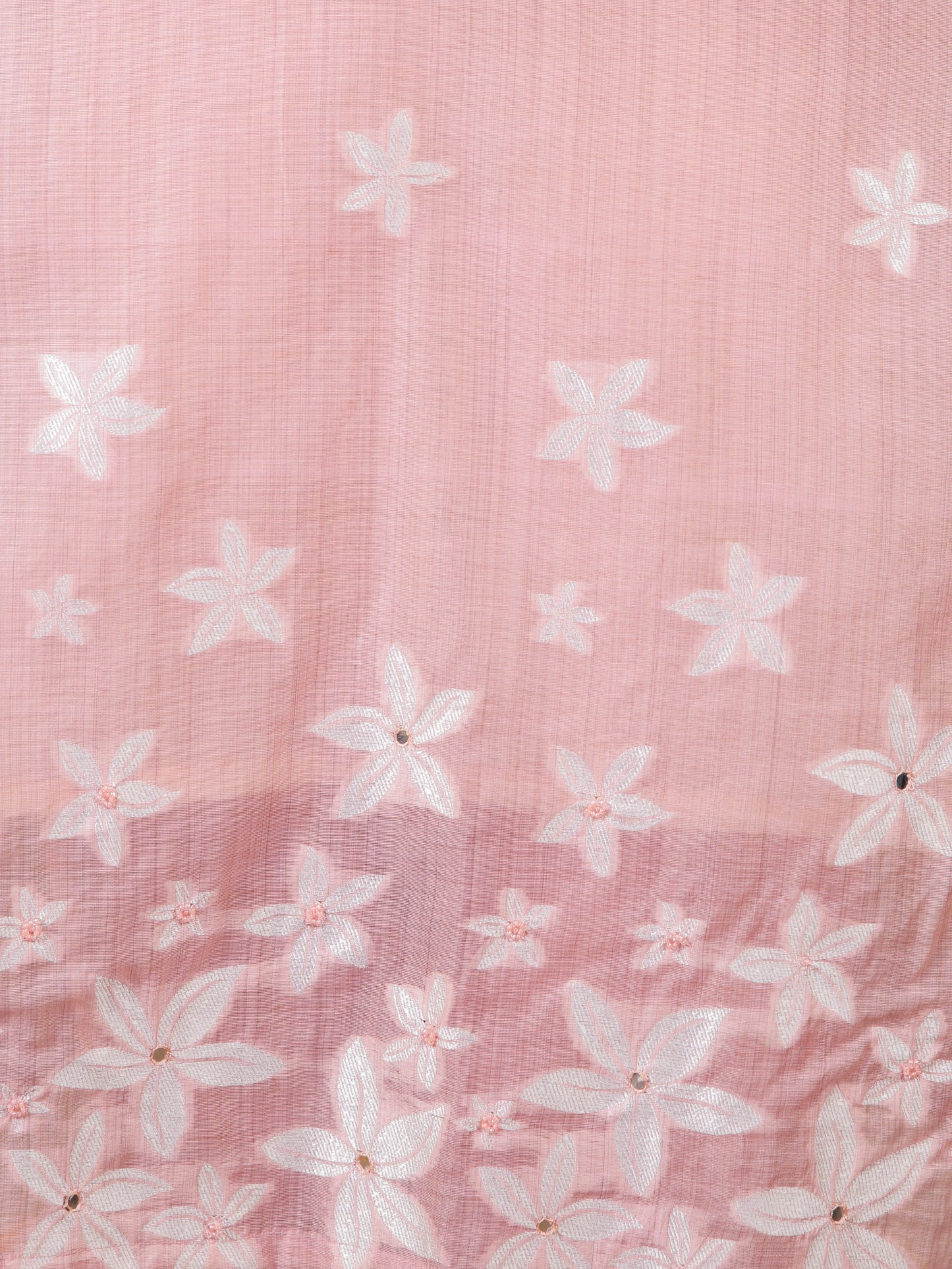 Embroidered Chanderi Floral Straight Peach Kurta