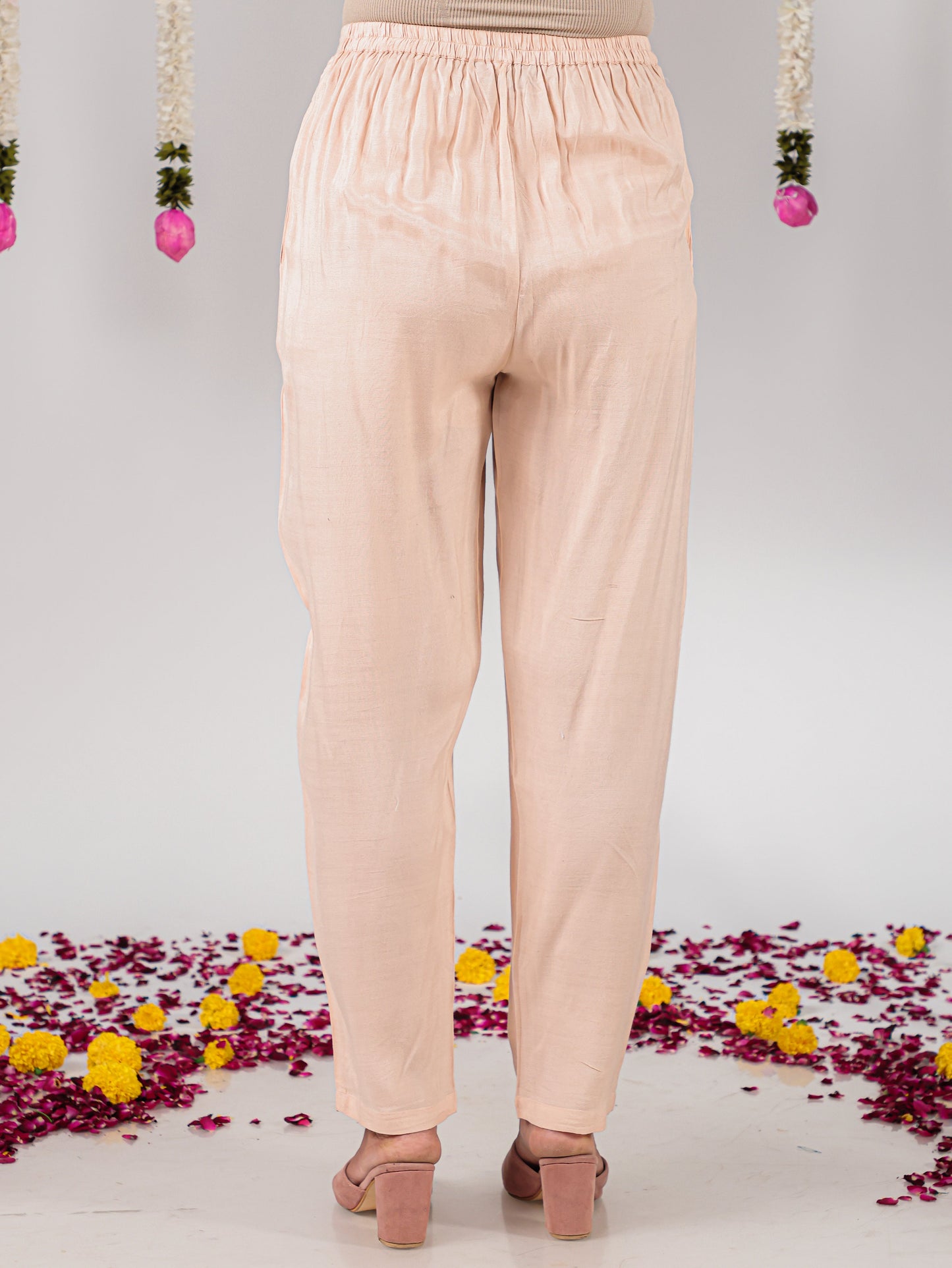 Satin Patchwork A-line Multicolor Kurta