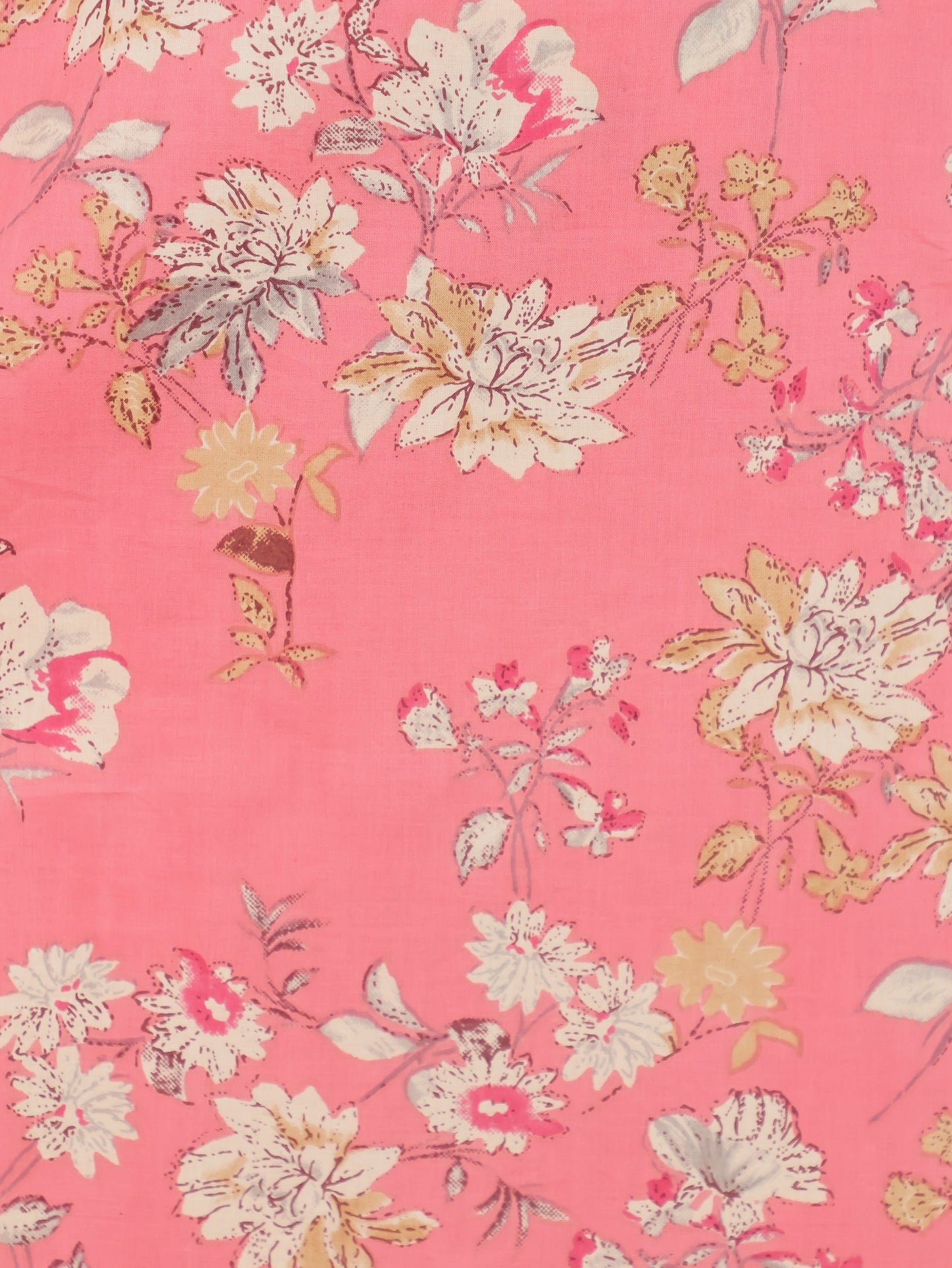 Soft Cotton Floral Straight Pink Kurta