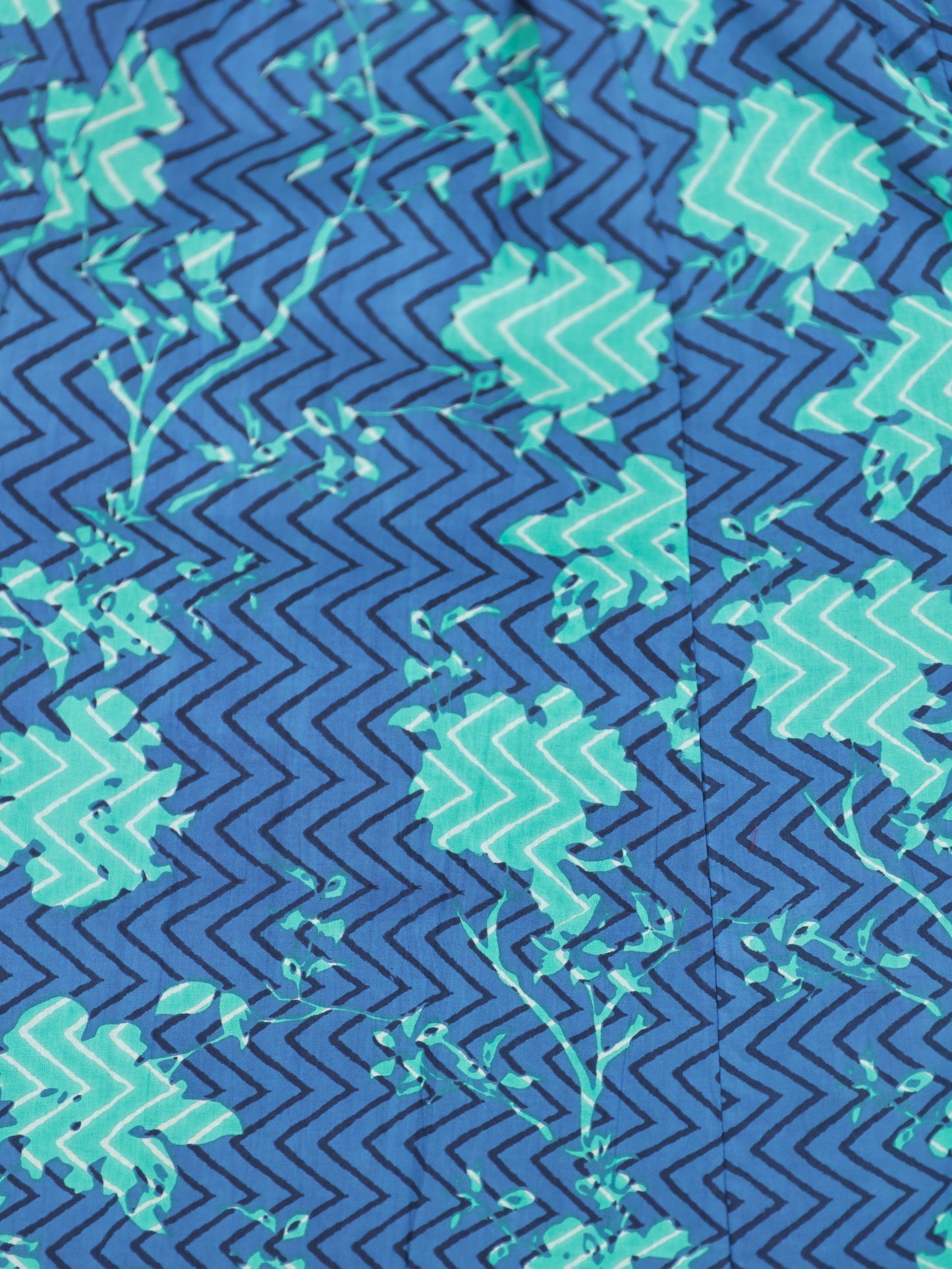 Soft Cotton Floral Flared Blue Kurta