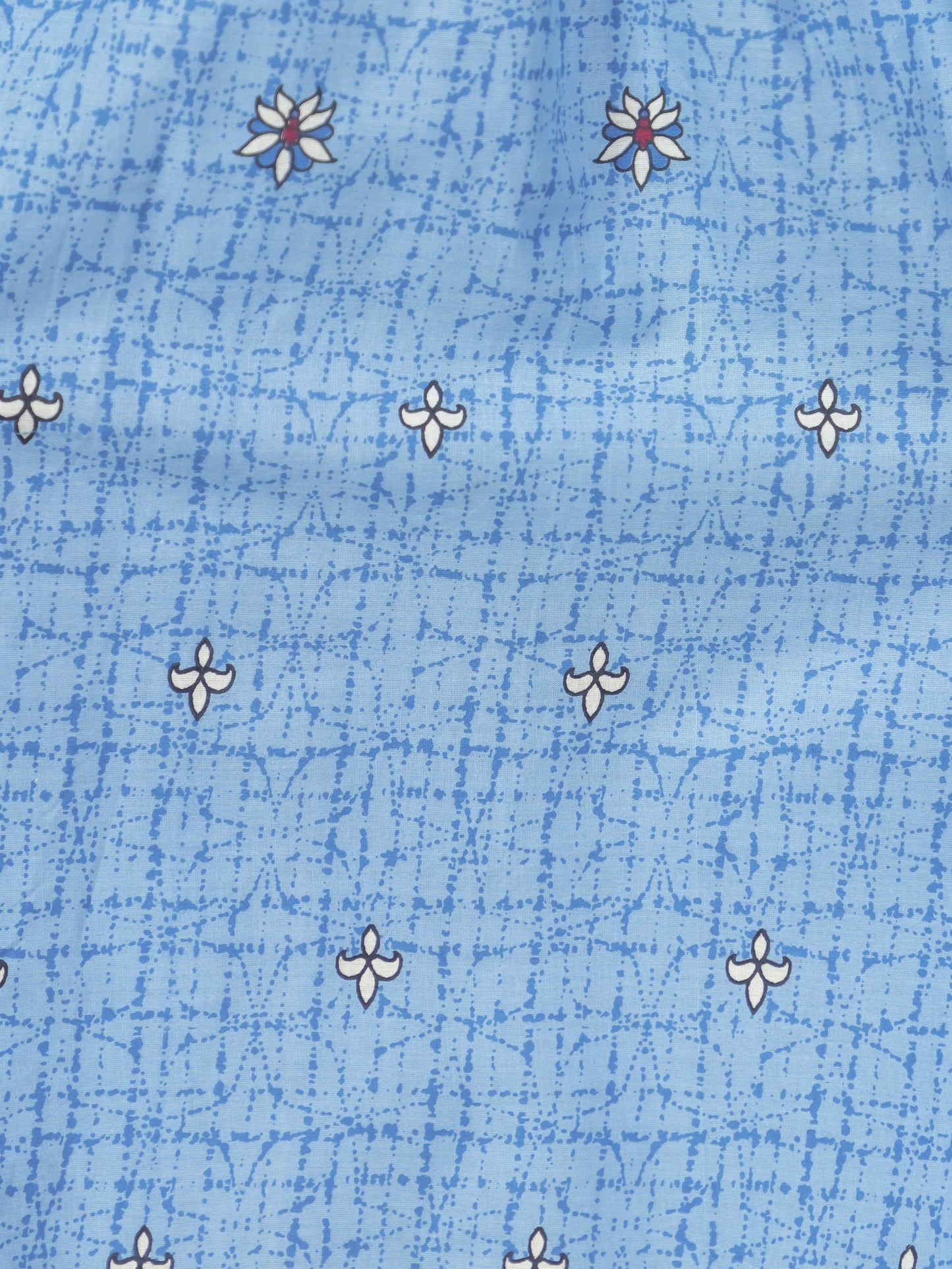 Soft Cotton Floral Anarkali Blue Kurta