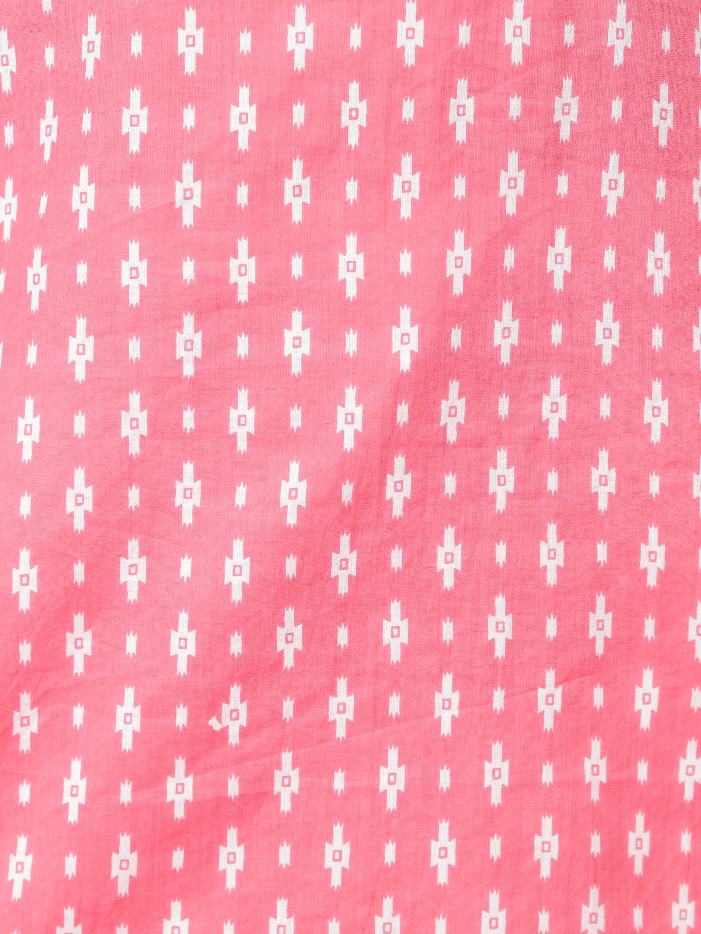 Soft Cotton Geometric Straight Peach Kurta