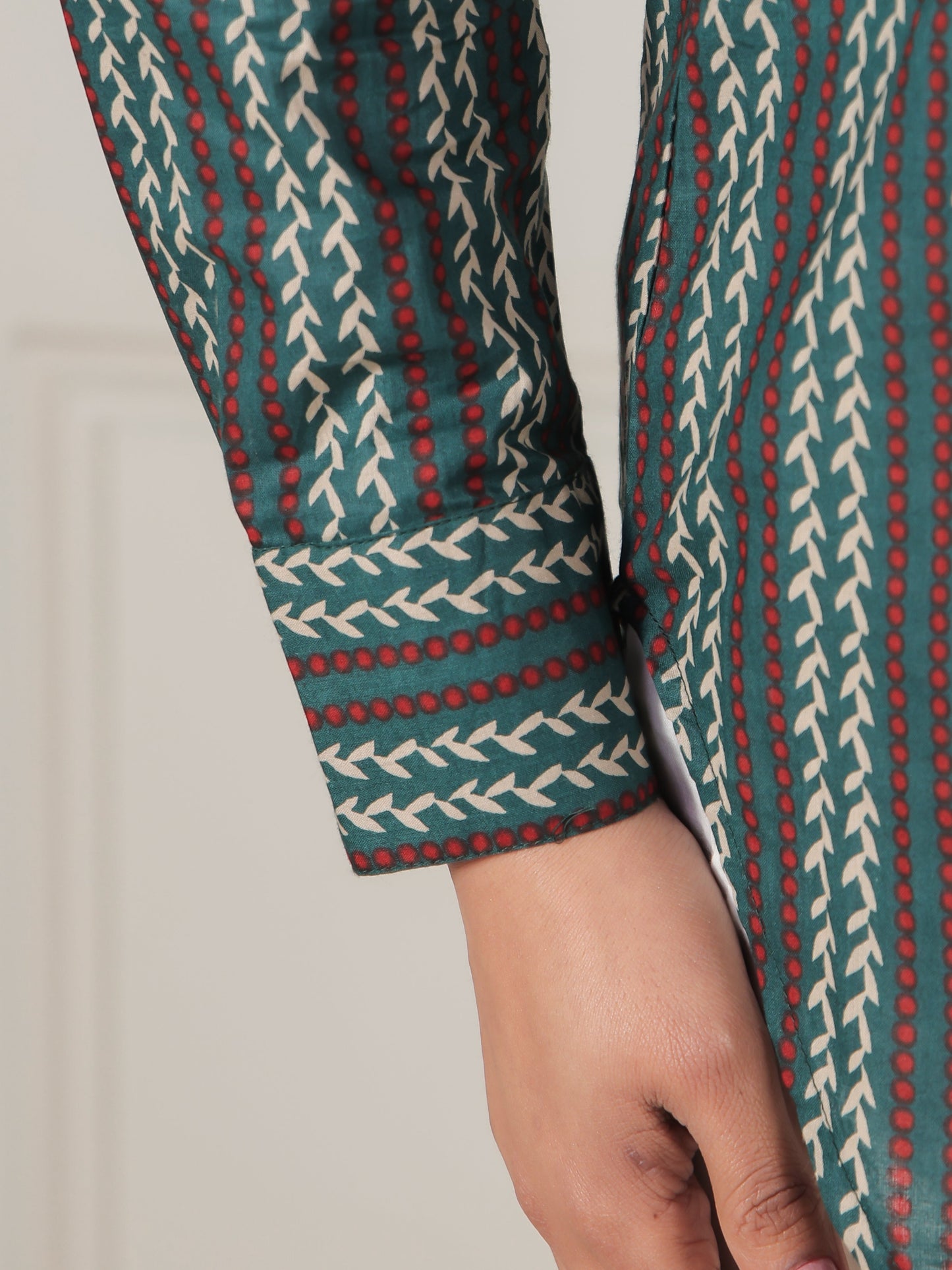 Soft Cotton Striped Green Top
