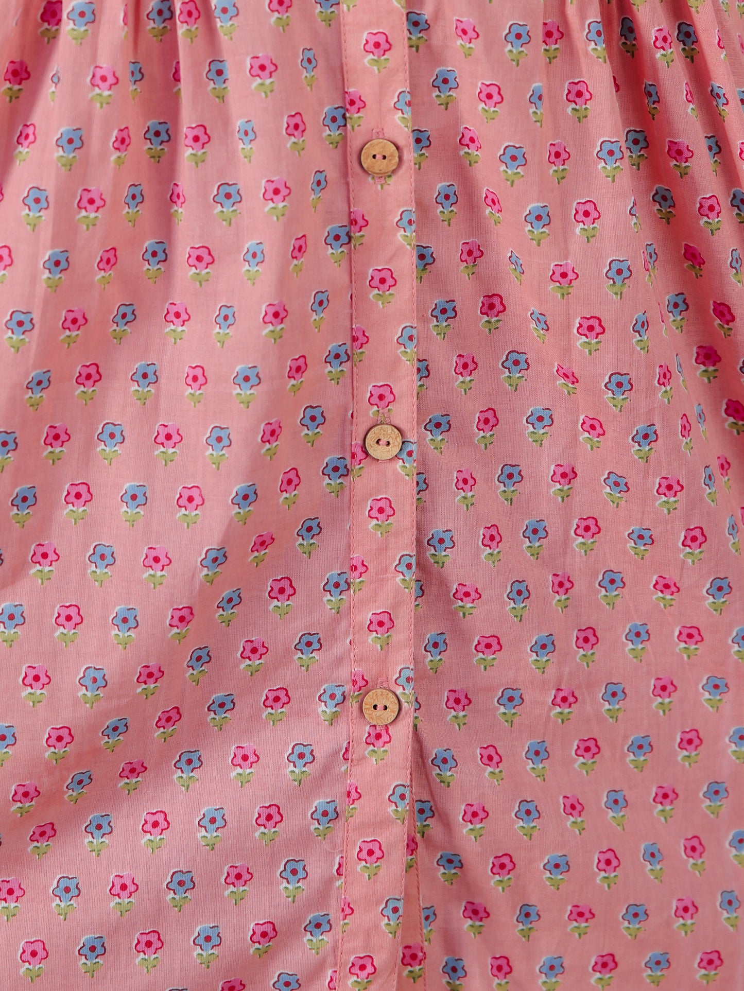 Soft Cotton Floral Straight Peach Top