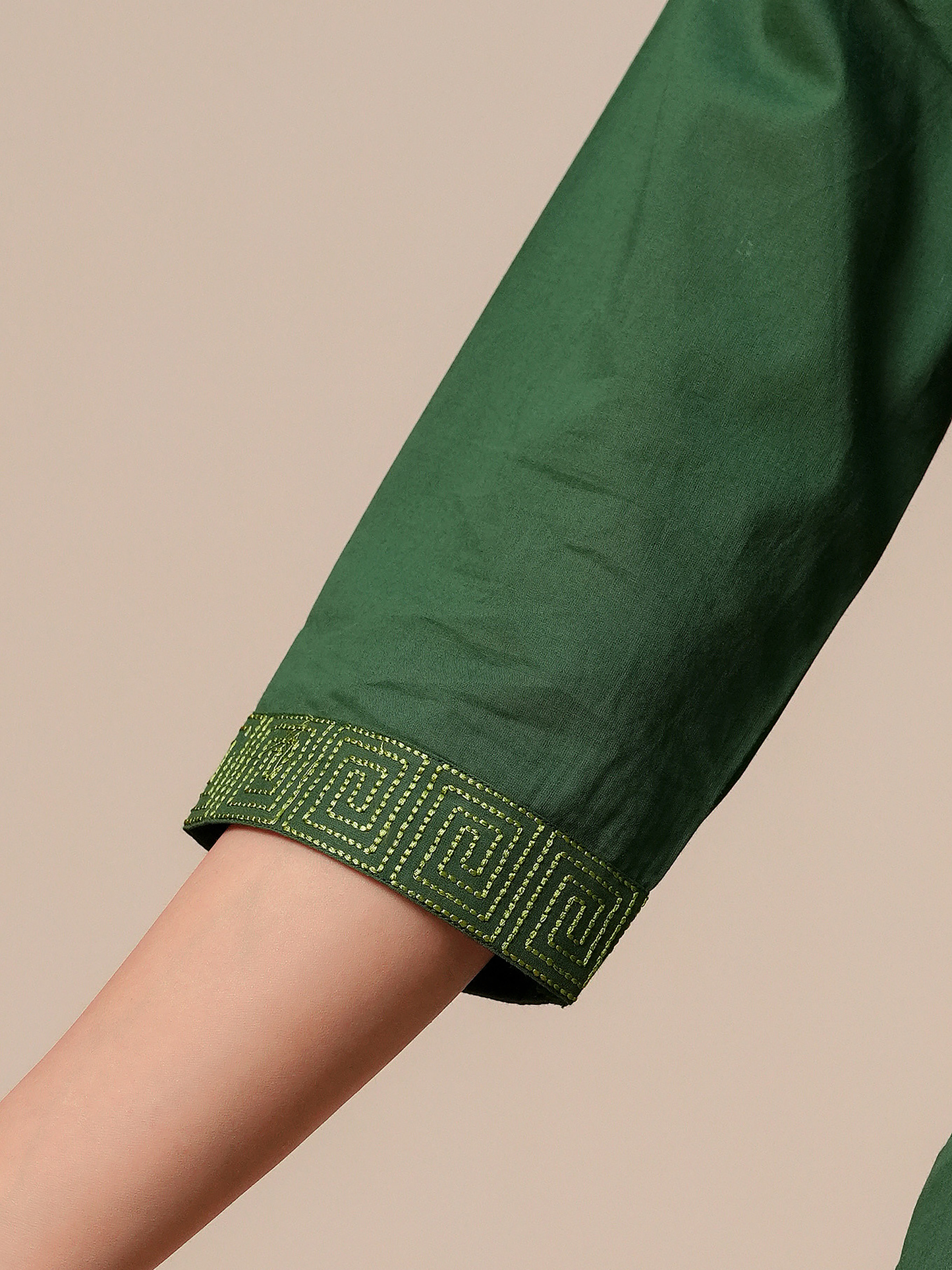 Soft Cotton Solid Straight Green Kurta
