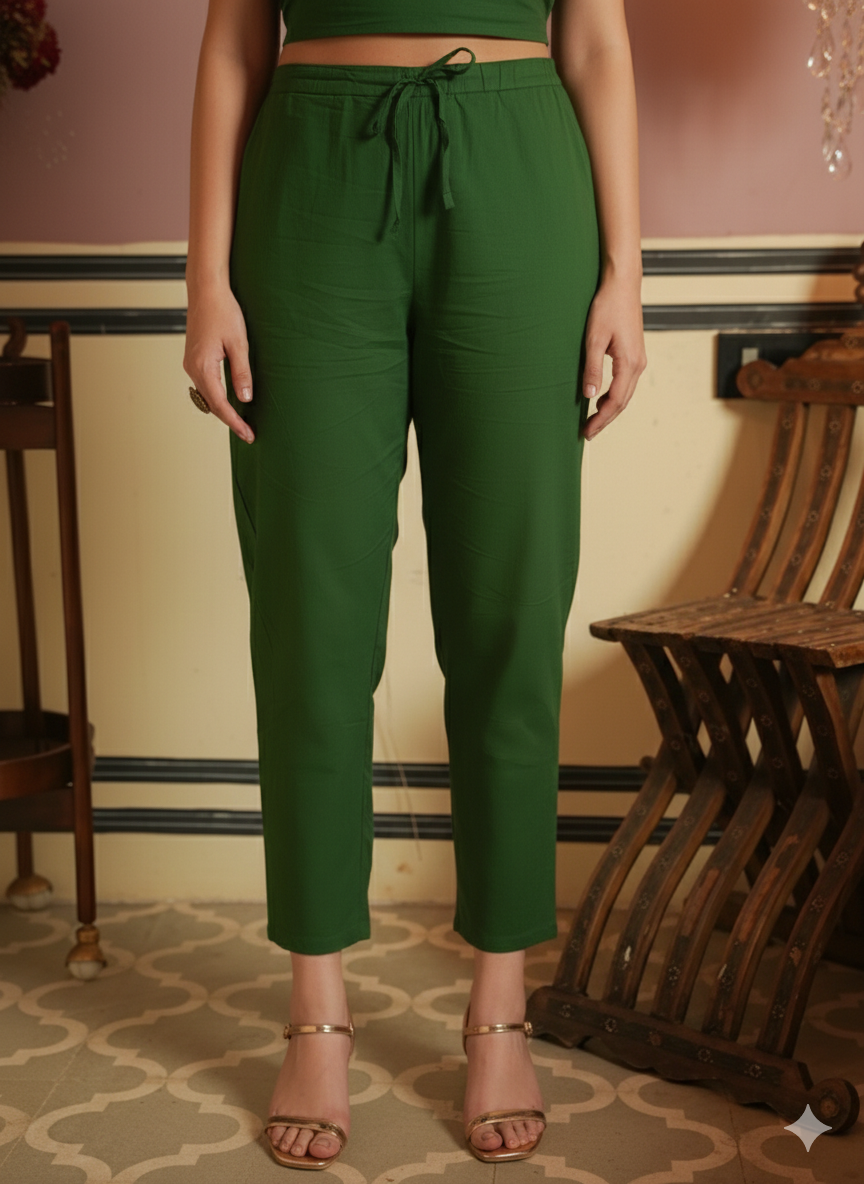 Soft Cotton Solid Straight Green Kurta