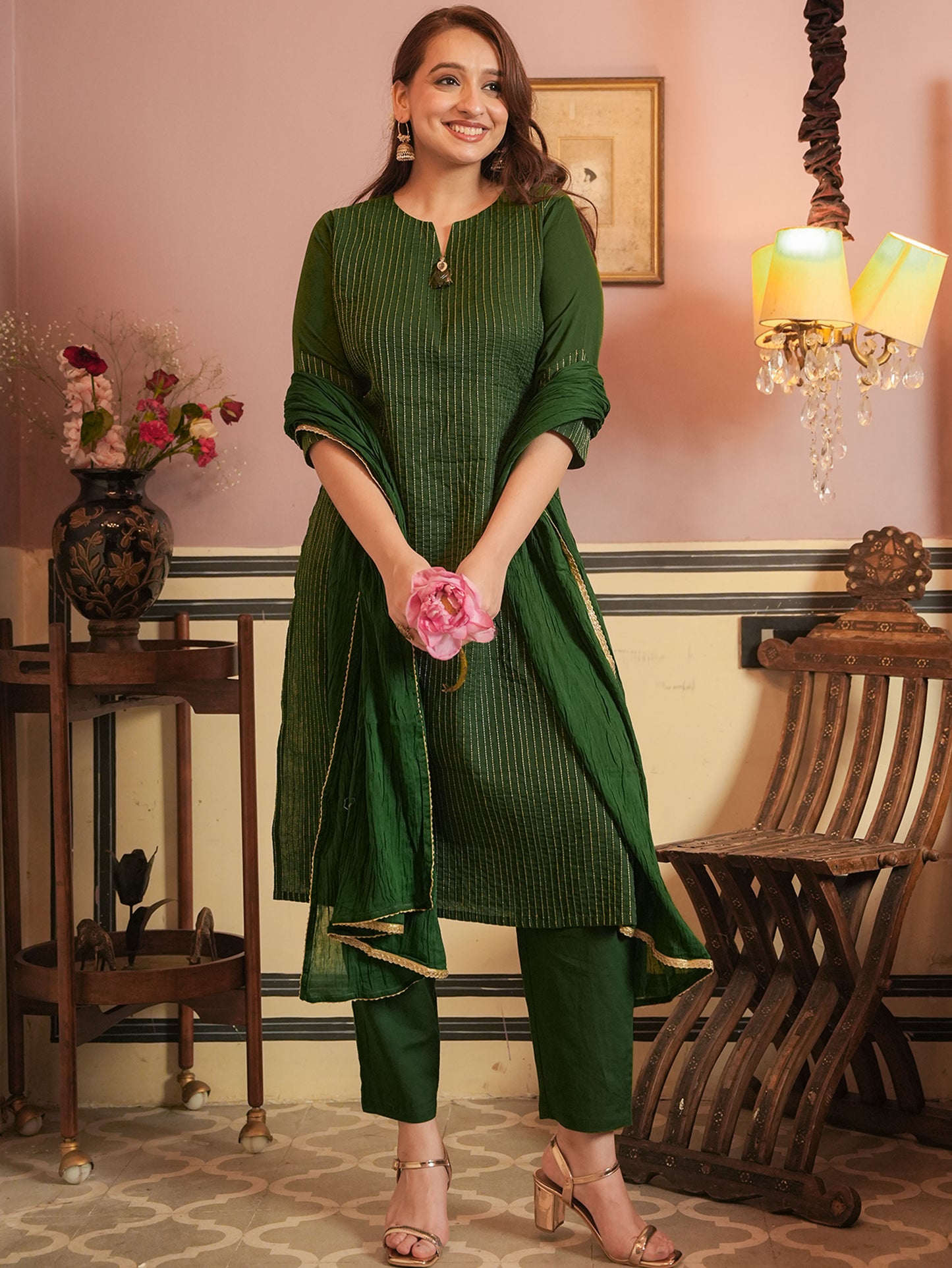 Cotton Voile Solid Green Dupatta