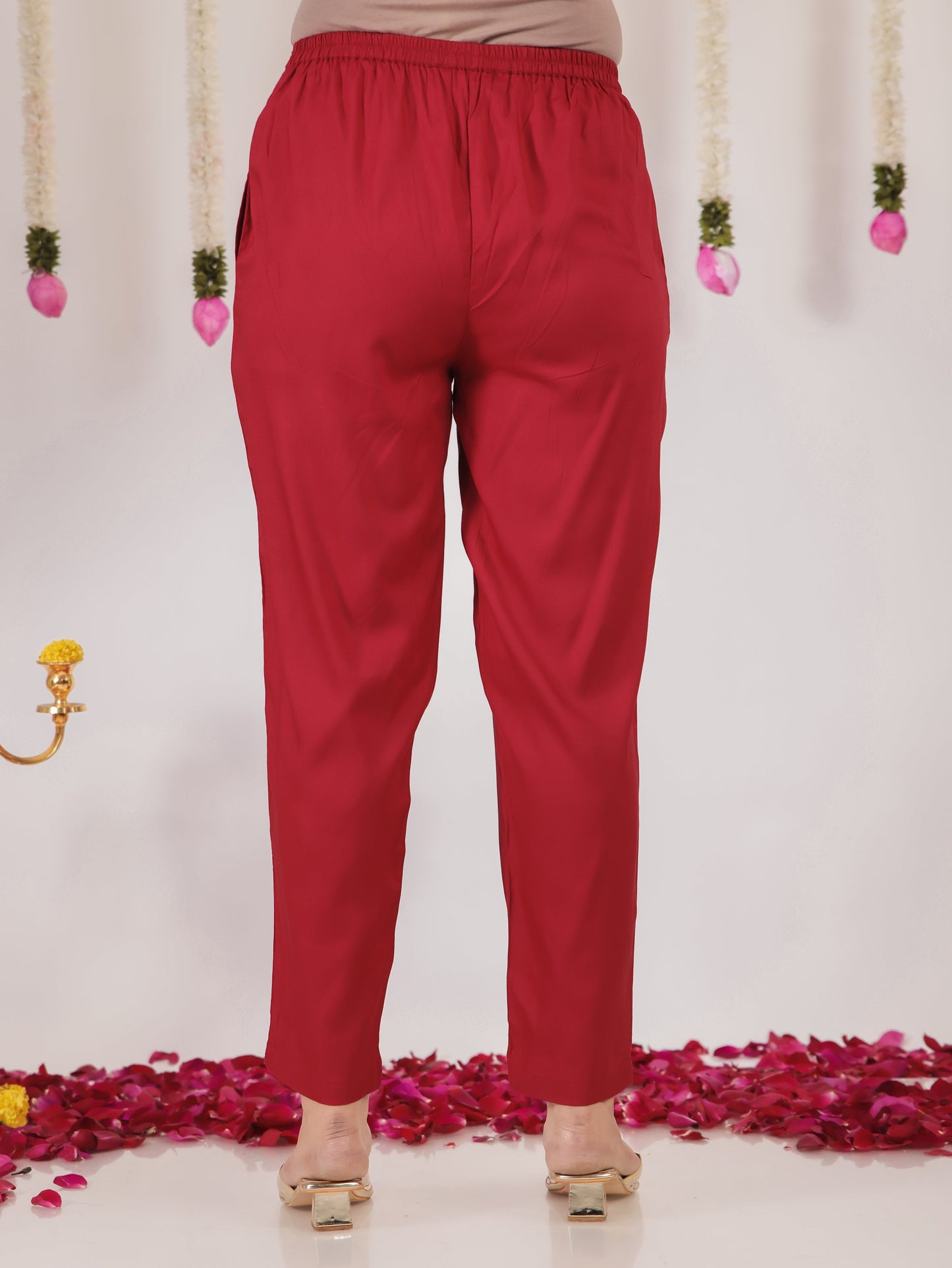 Viscose Solid Straight Maroon Kurta