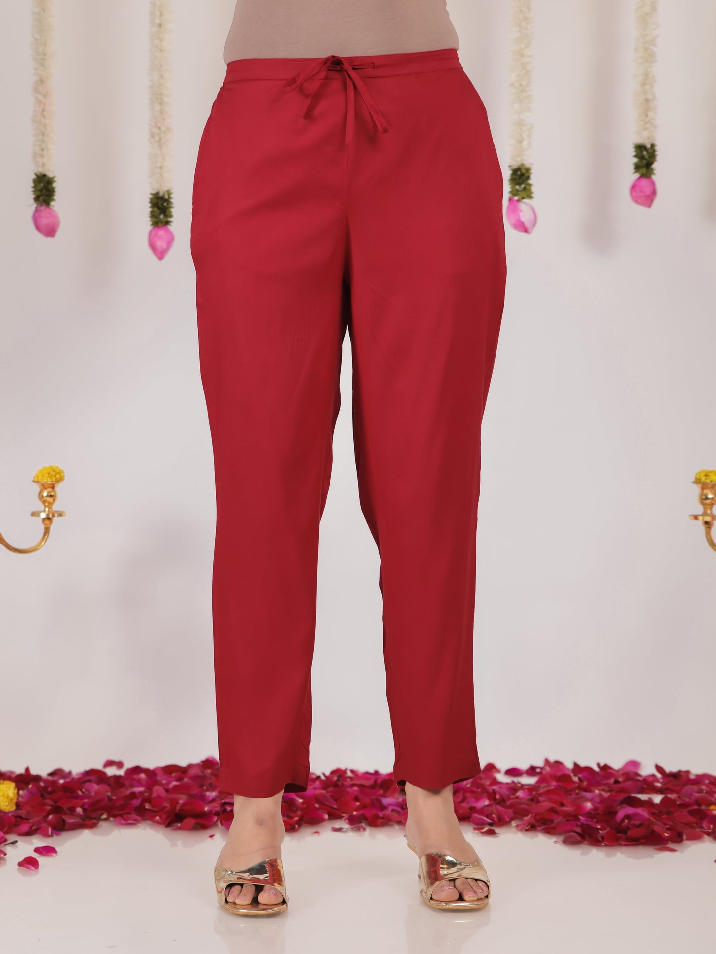 Viscose Solid Straight Maroon Kurta