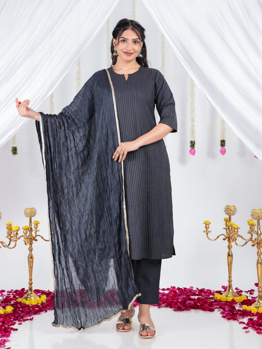 Cotton Voile Solid Black Dupatta