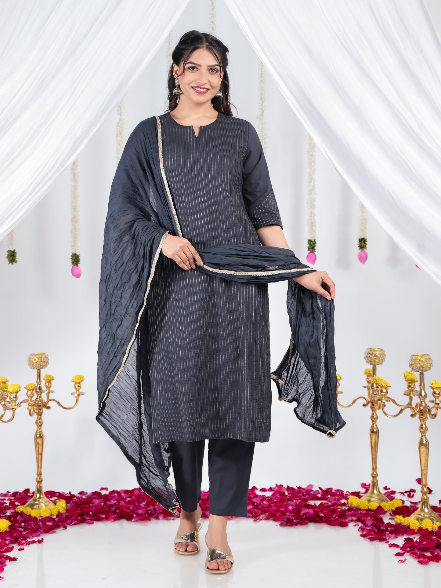 Cotton Voile Solid Black Dupatta