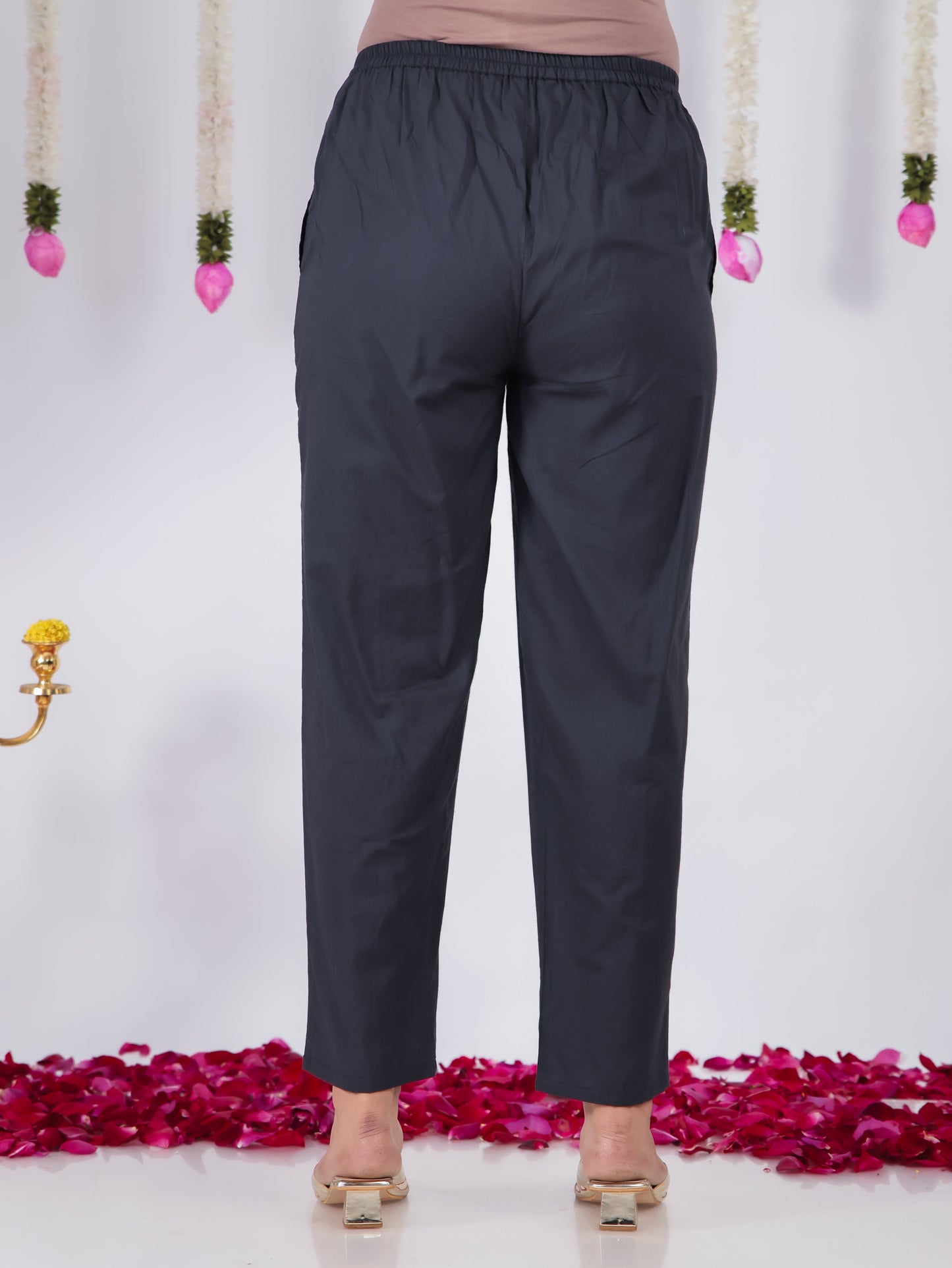 Soft Cotton Solid Straight Black Kurta