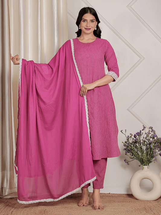 Cotton Voile Solid Purple Dupatta