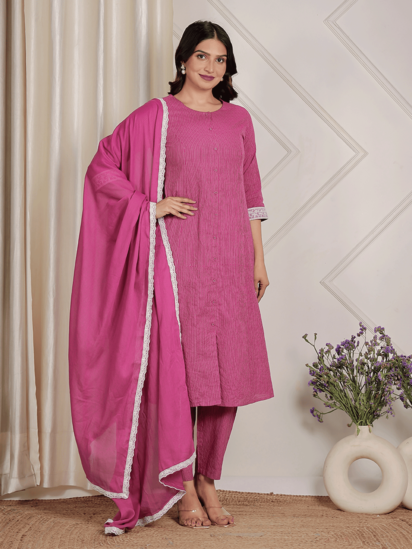 Cotton Voile Solid Purple Dupatta