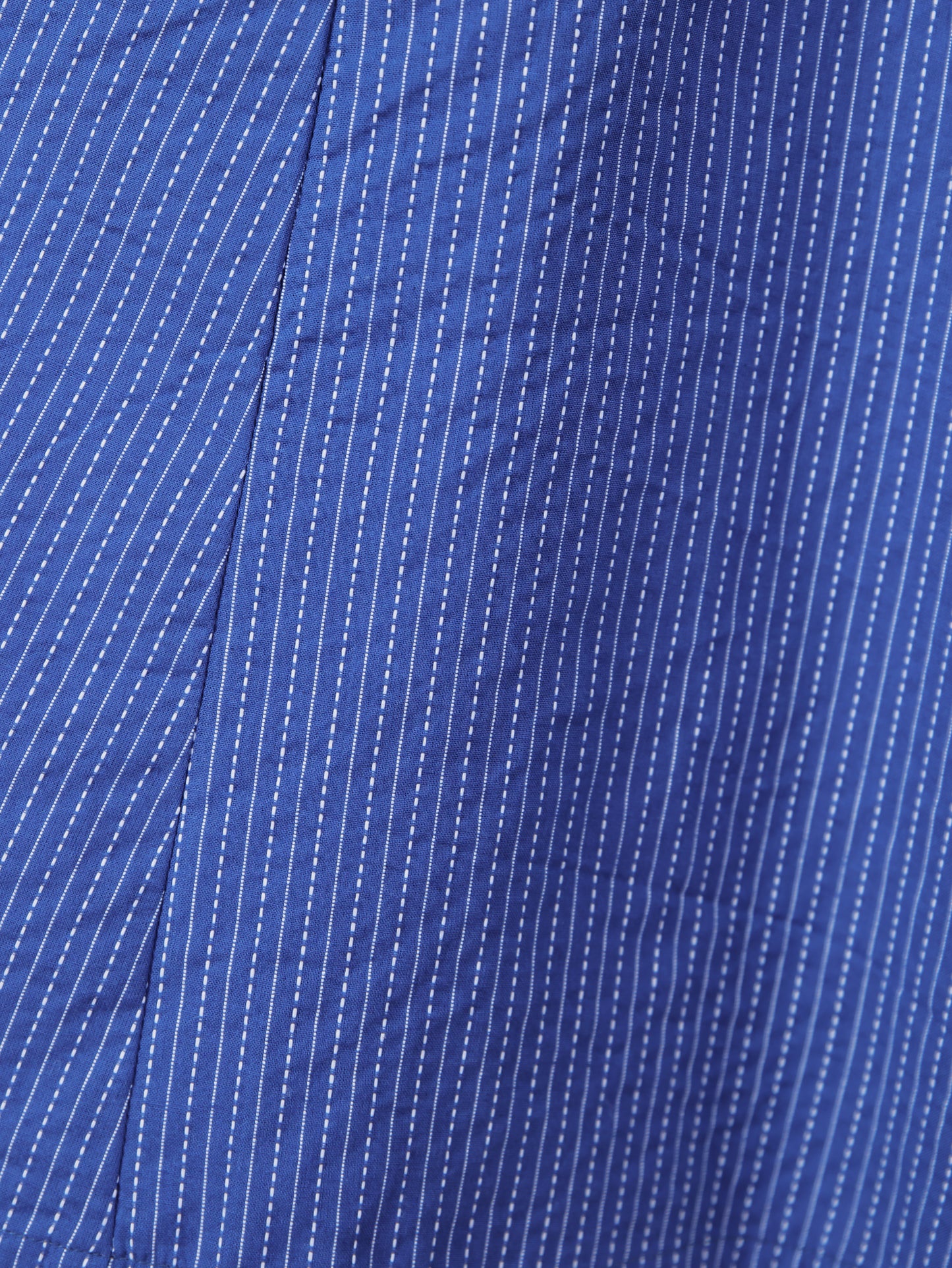 Kantha Cotton Solid Straight Blue Kurti