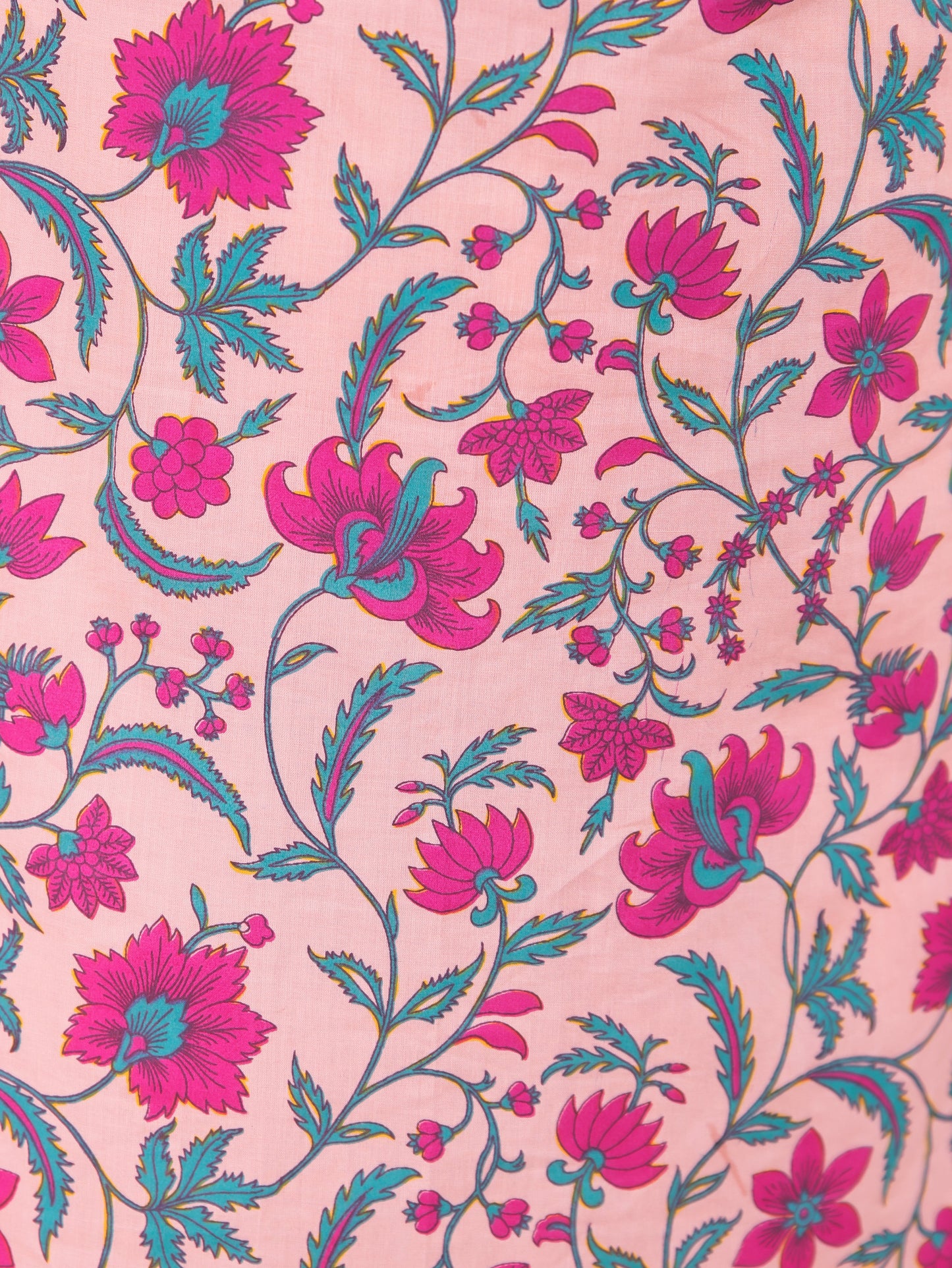 Soft Cotton Floral Straight Peach Kurta