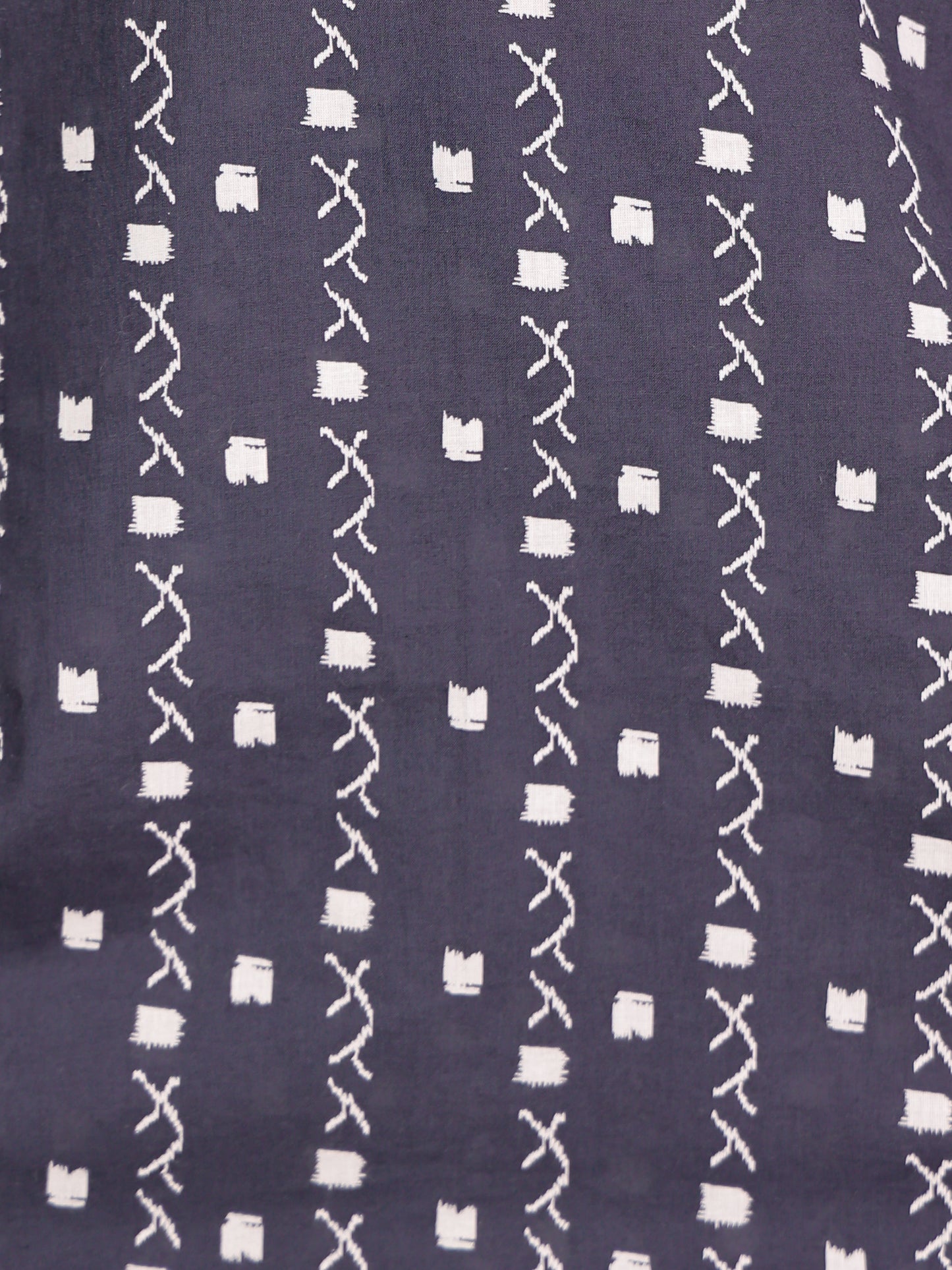 Soft Cotton Geometric Straight Navy Blue Kurta