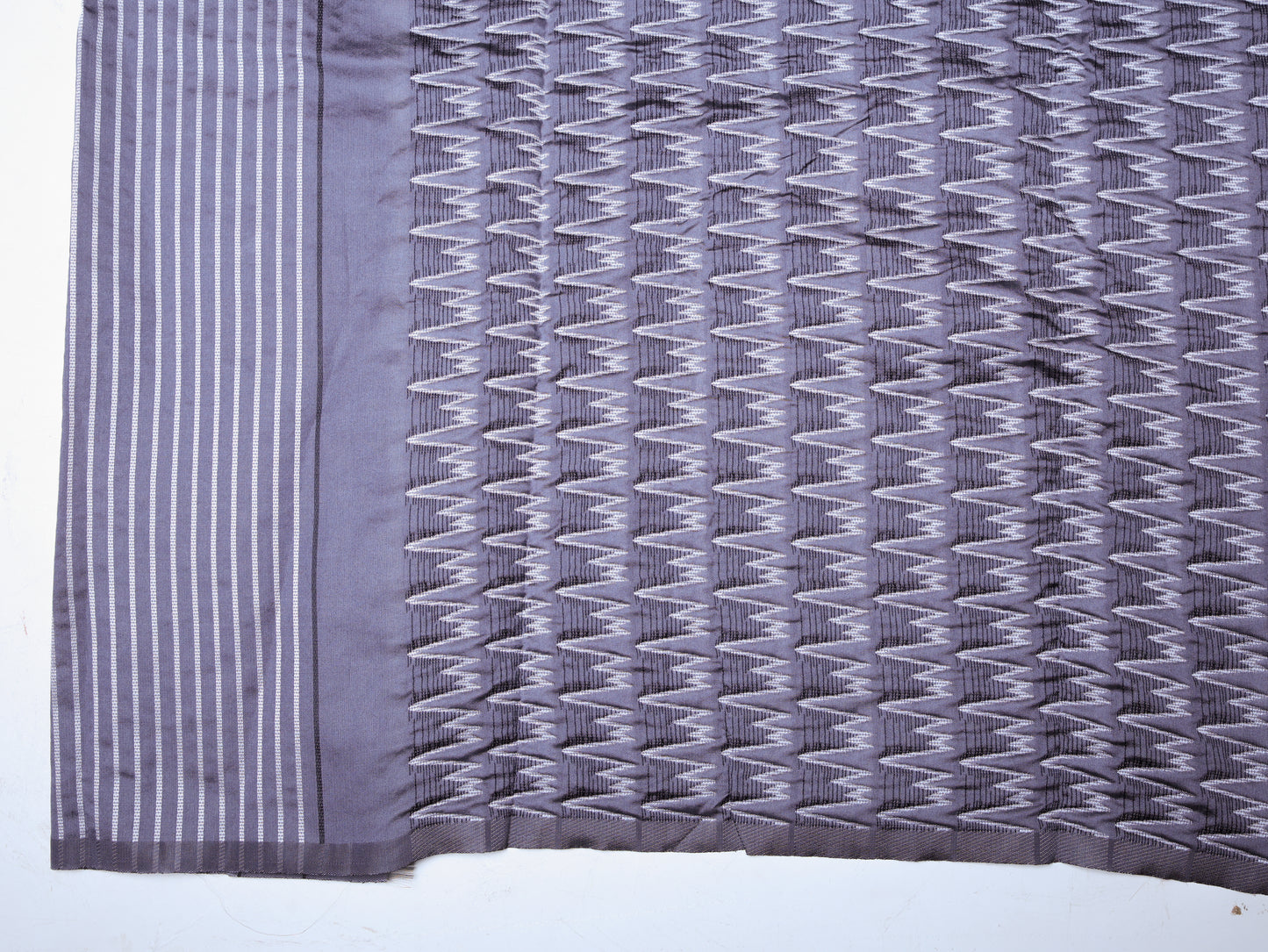 Chanderi Striped Black Saree
