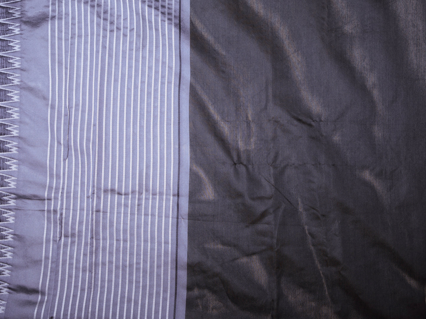 Chanderi Striped Black Saree