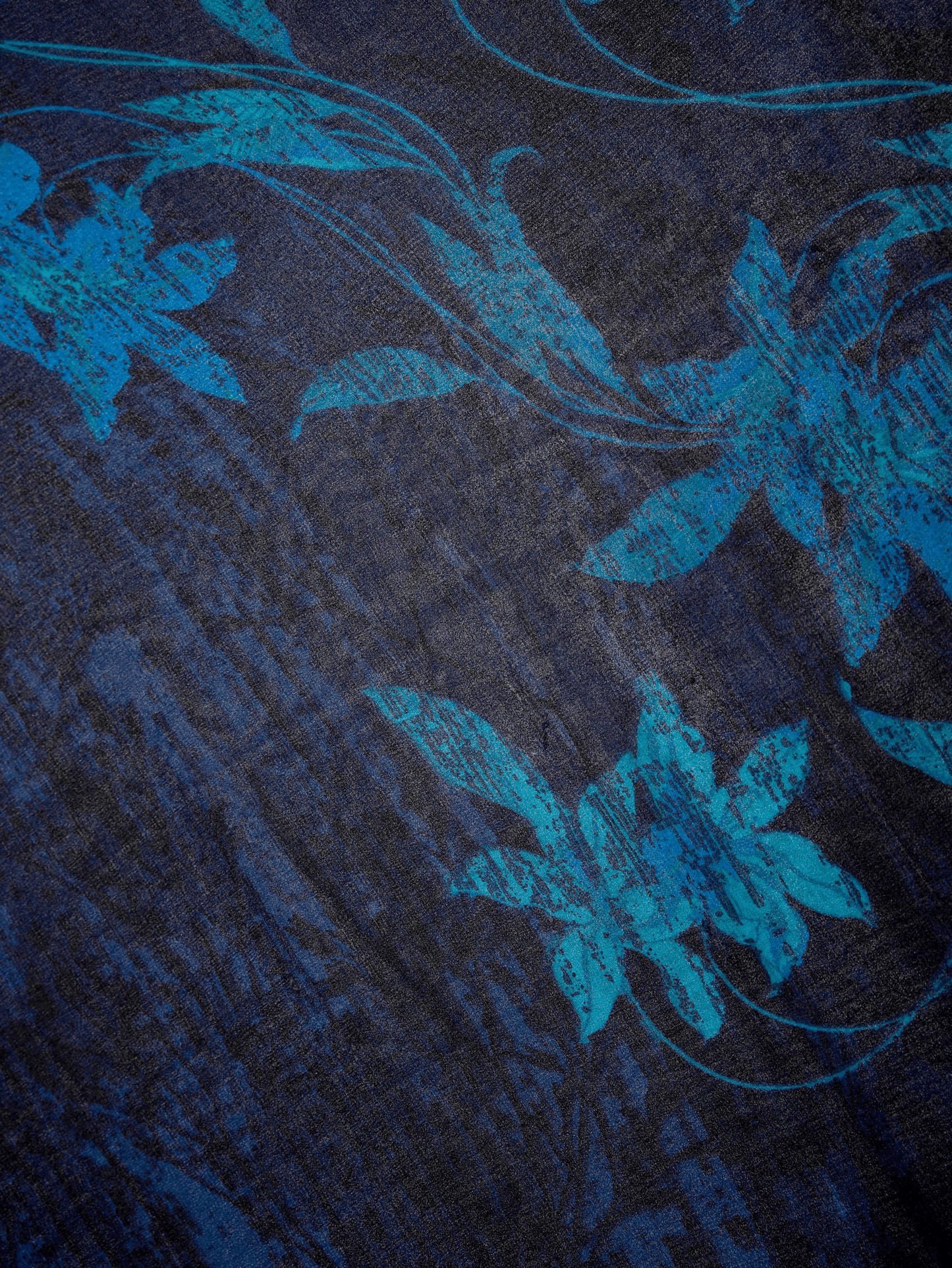Georgette Digital Navy Blue Saree