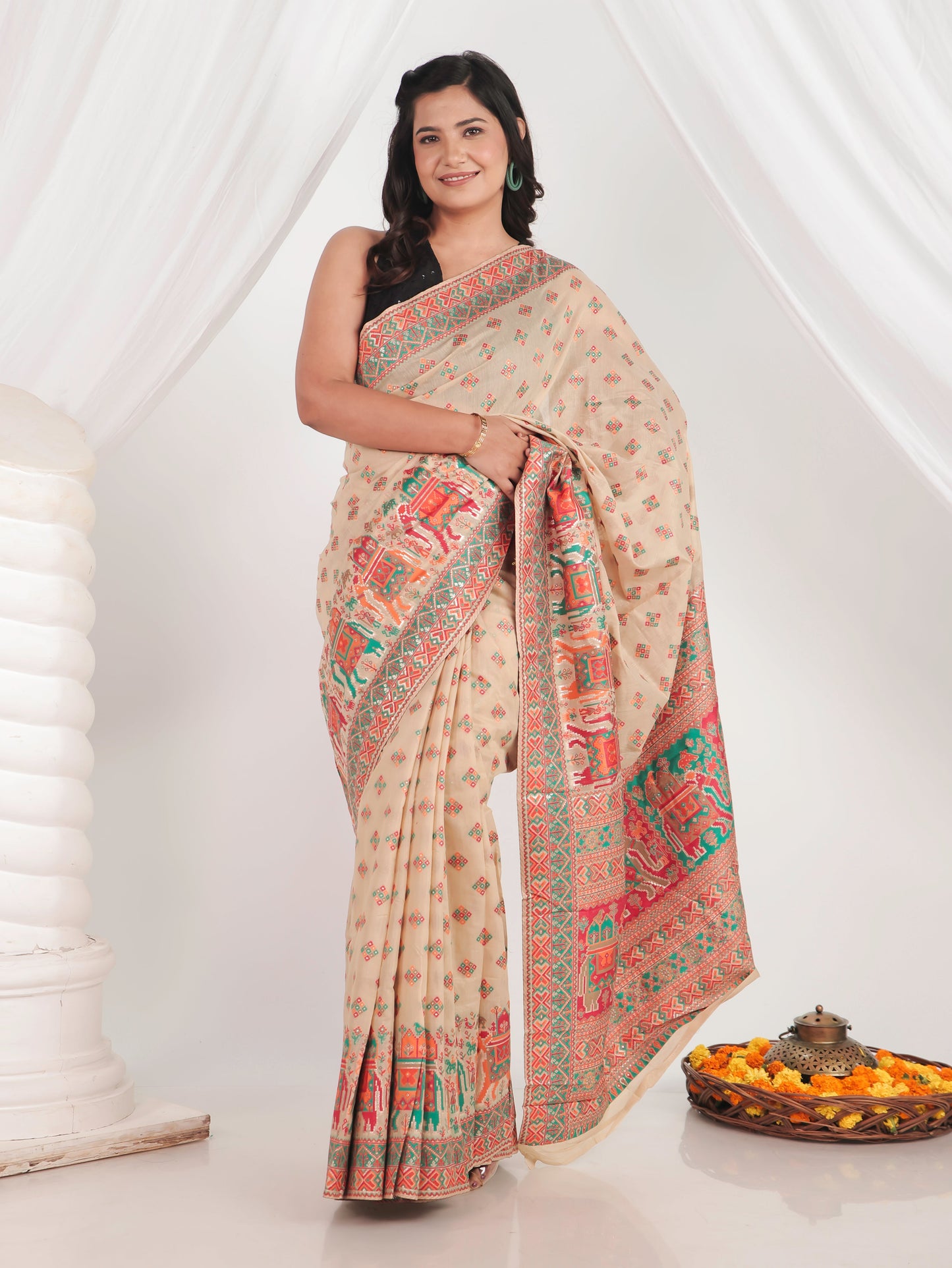 Brocade Beige Saree