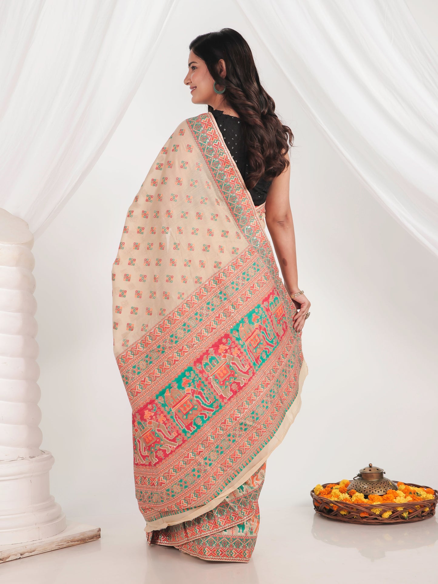 Brocade Beige Saree