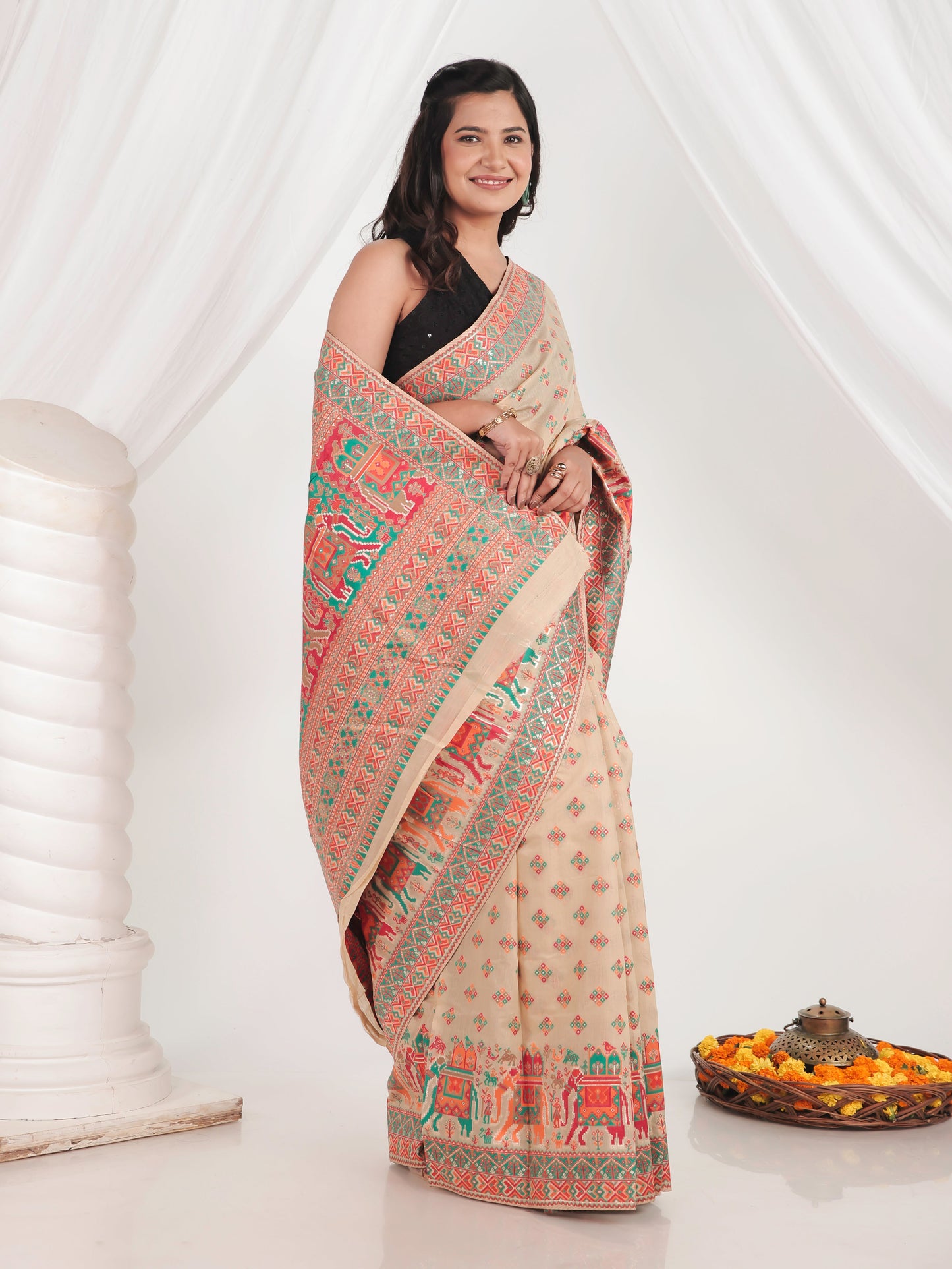 Brocade Beige Saree