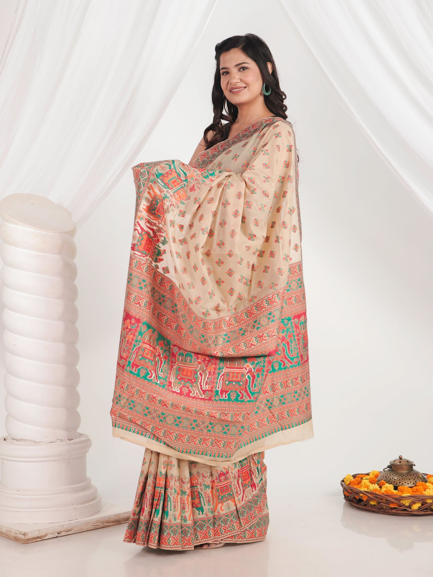 Brocade Beige Saree