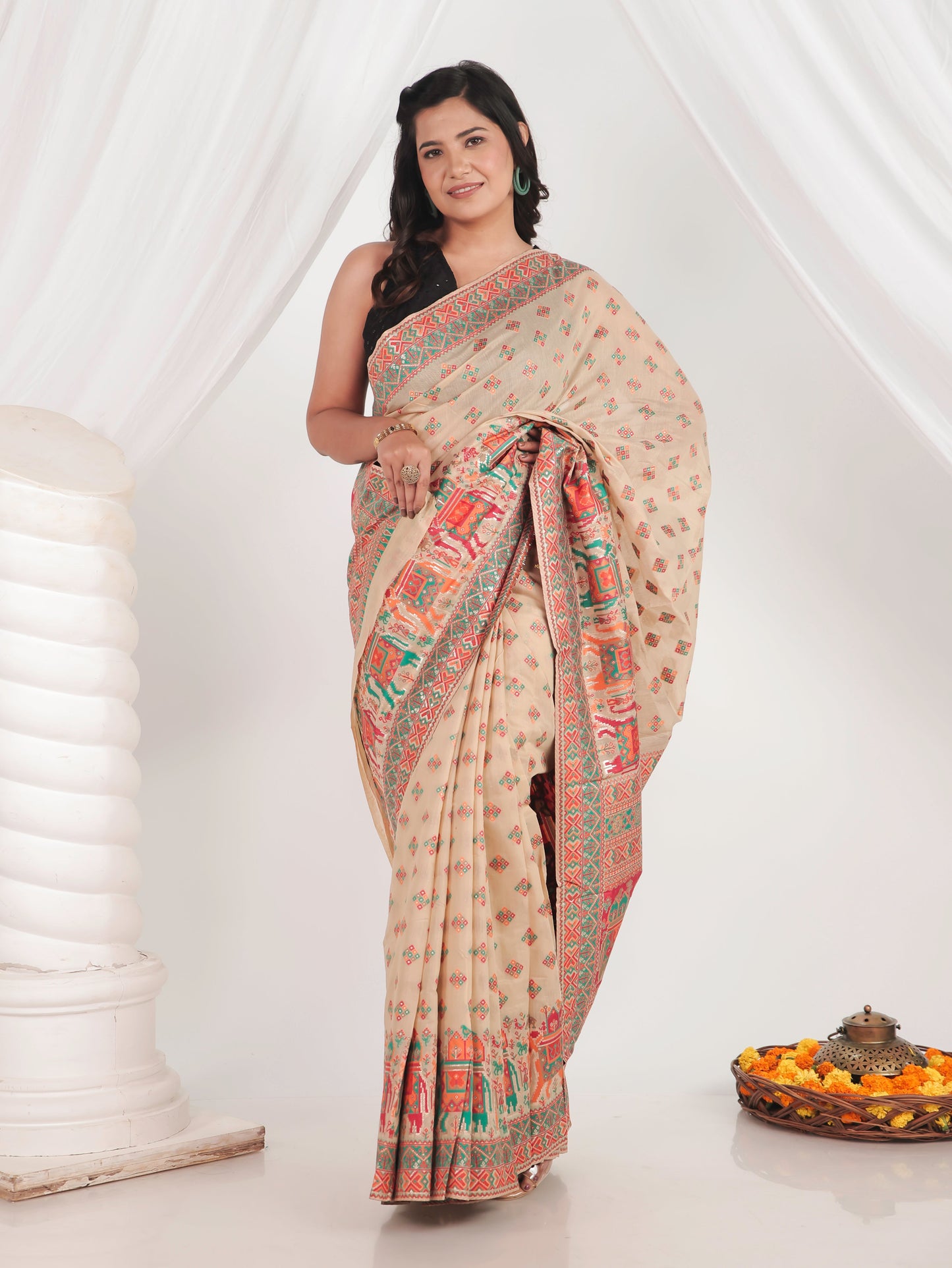 Brocade Beige Saree