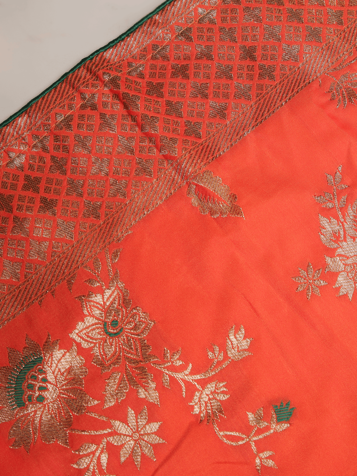 Brocade Orange Saree