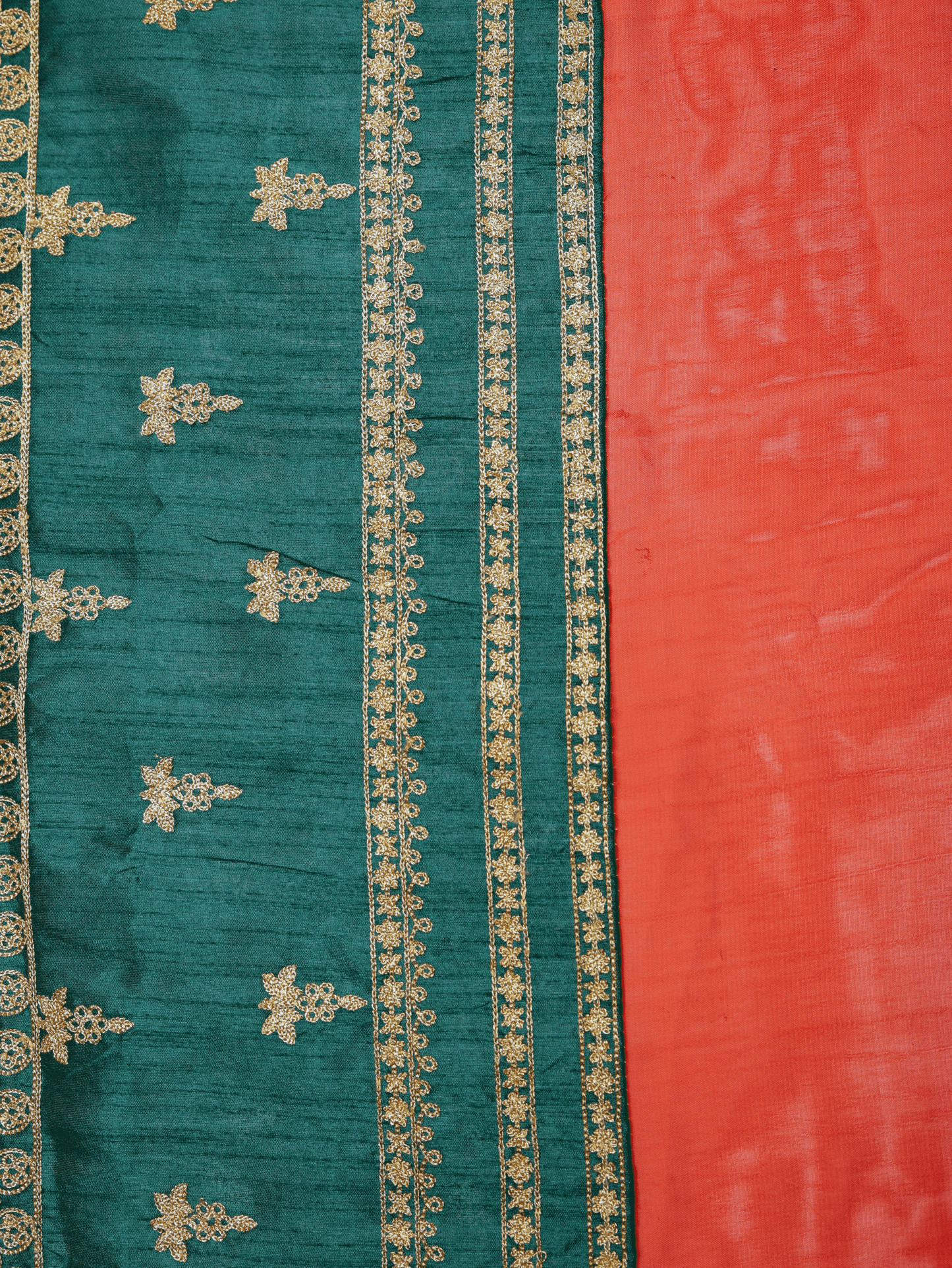 Embroidered Silk Crepe Solid Red Saree