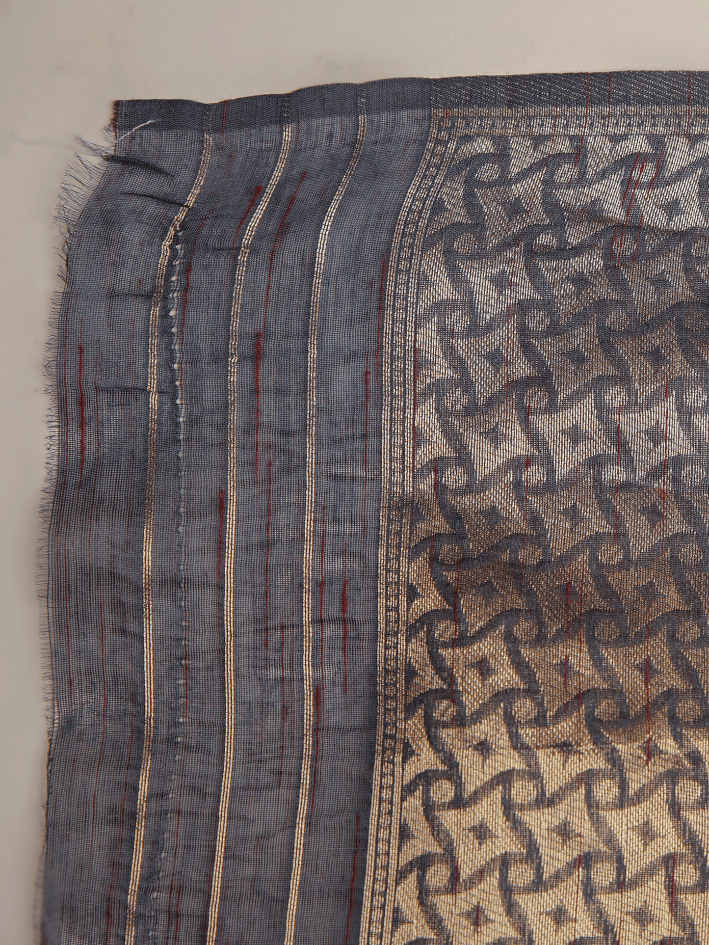 Chanderi Batik Grey Saree