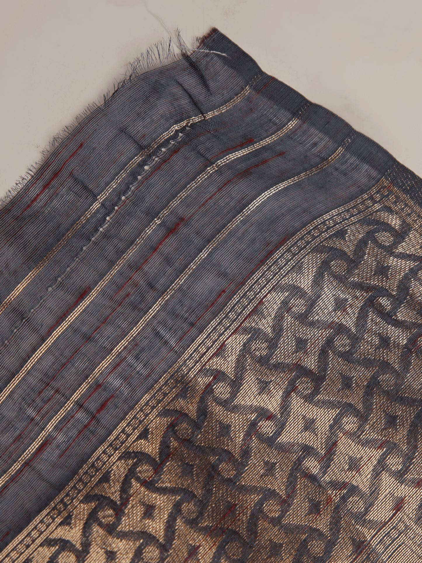 Chanderi Batik Grey Saree