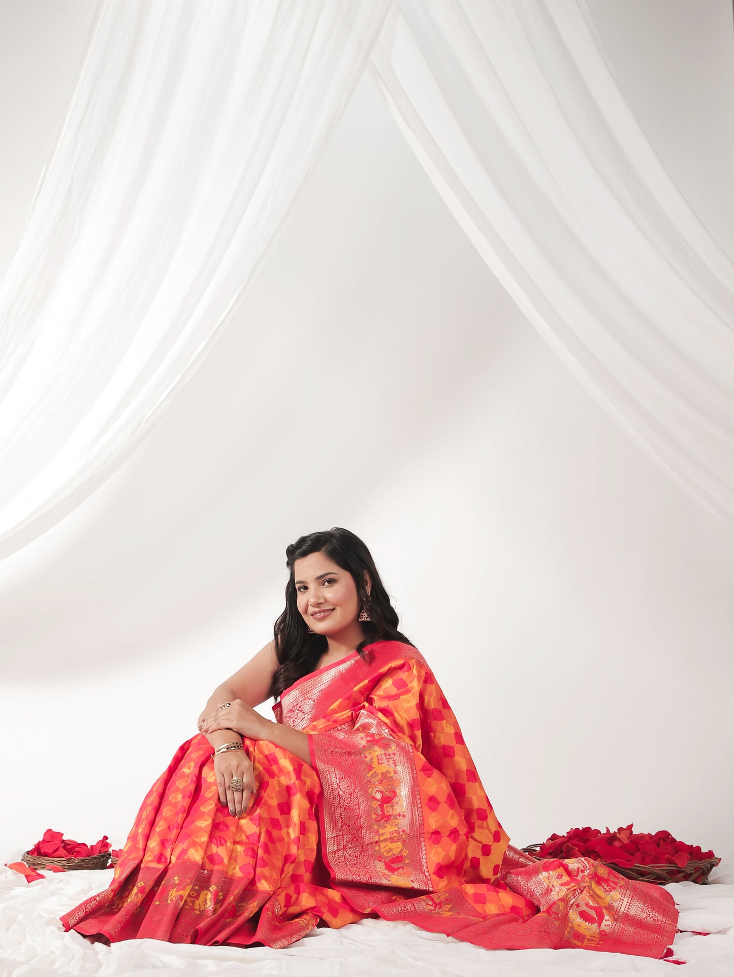 Brocade Orange Saree