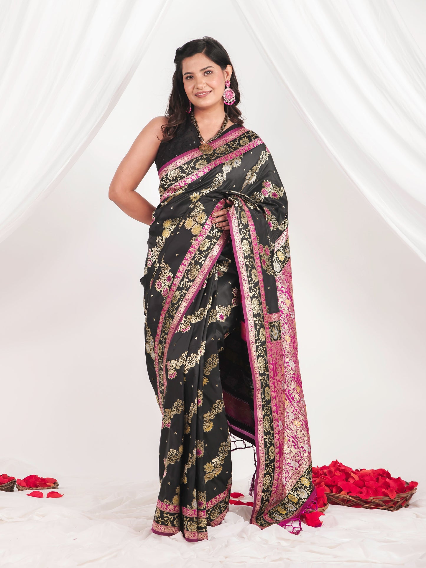 Brocade Black Saree
