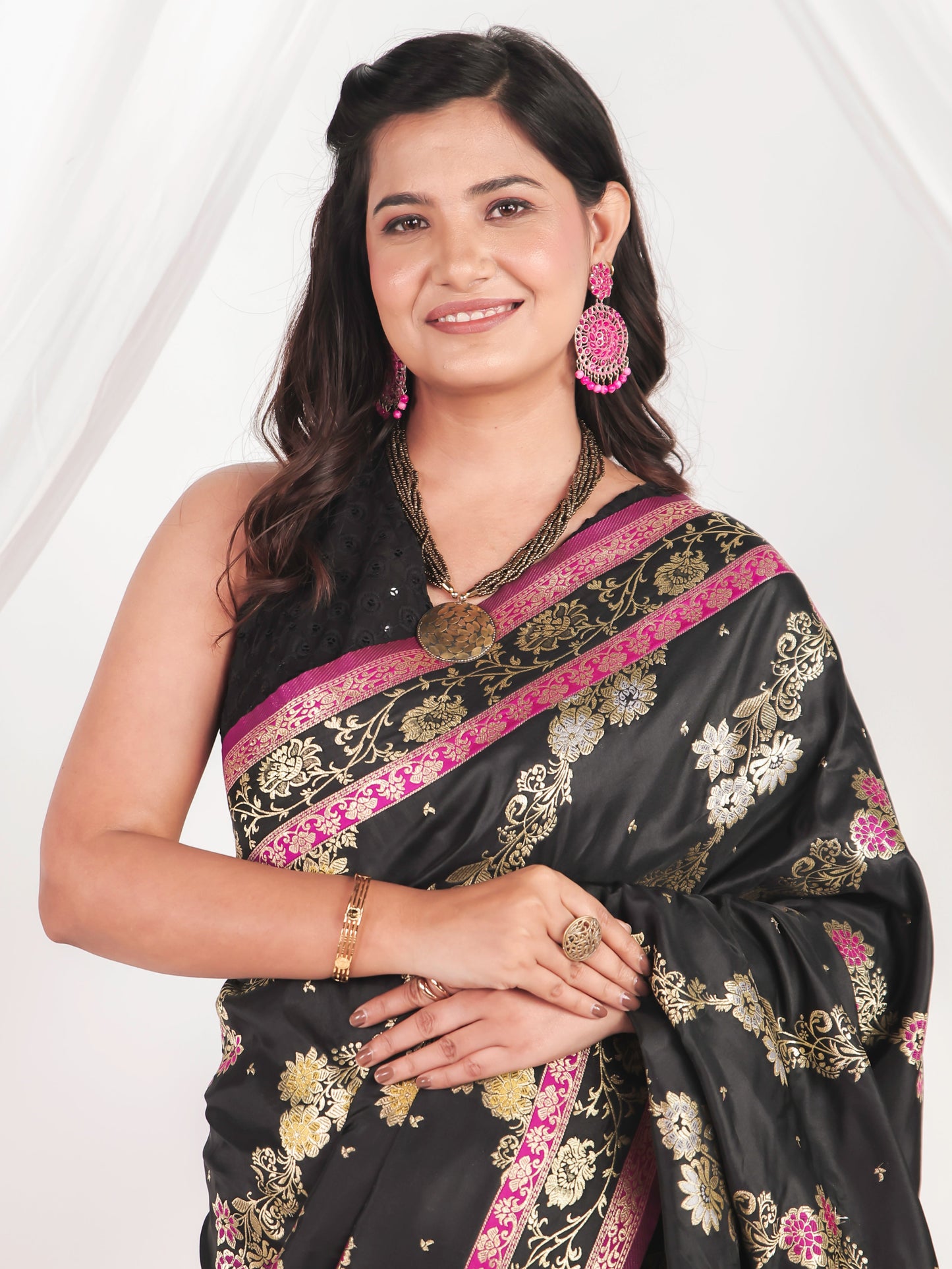 Brocade Black Saree