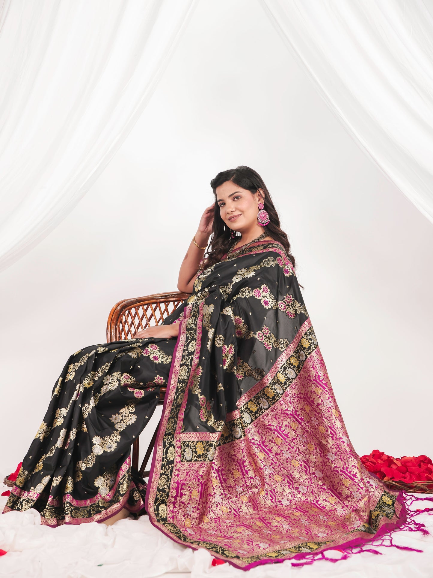 Brocade Black Saree