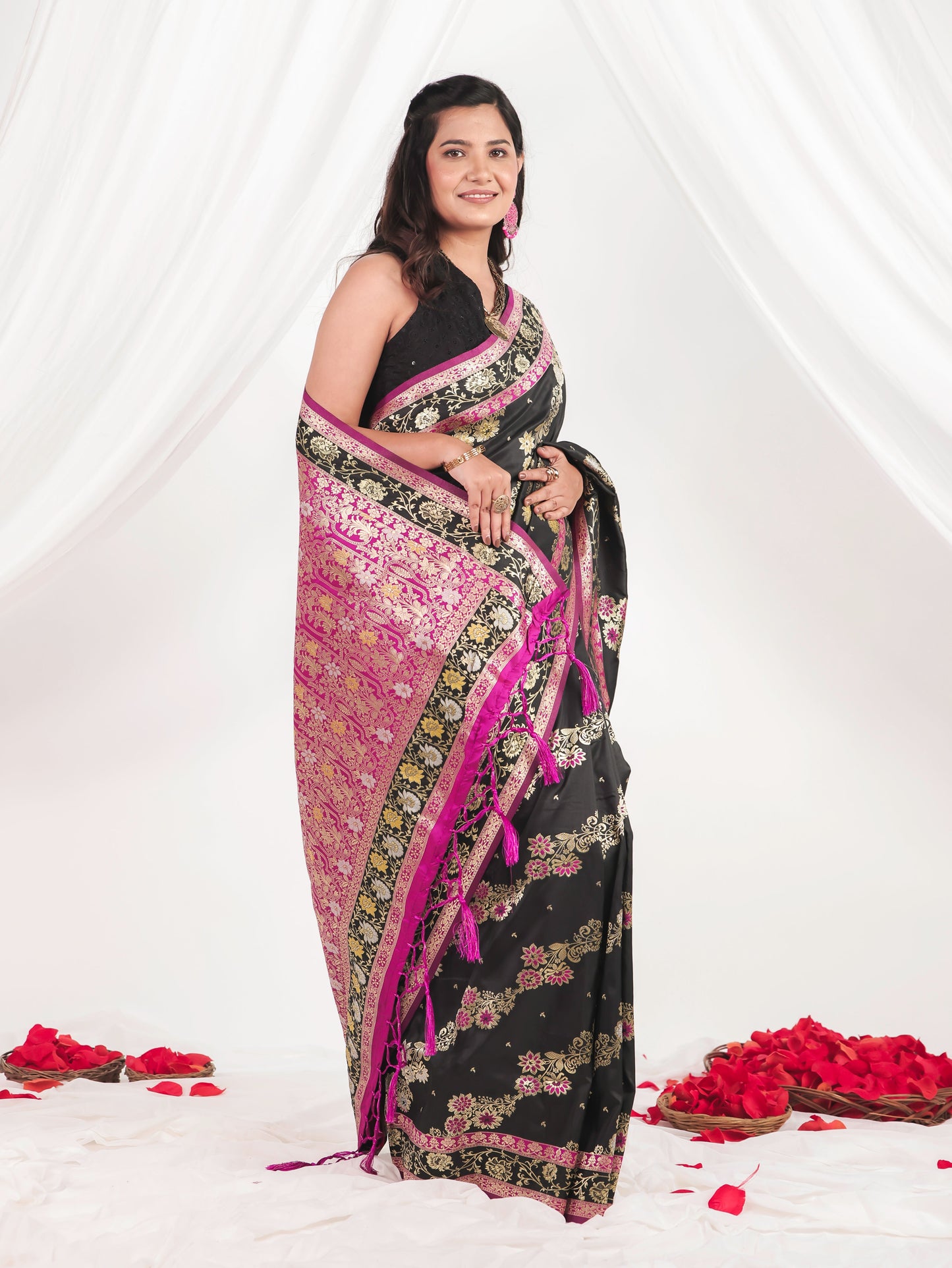 Brocade Black Saree