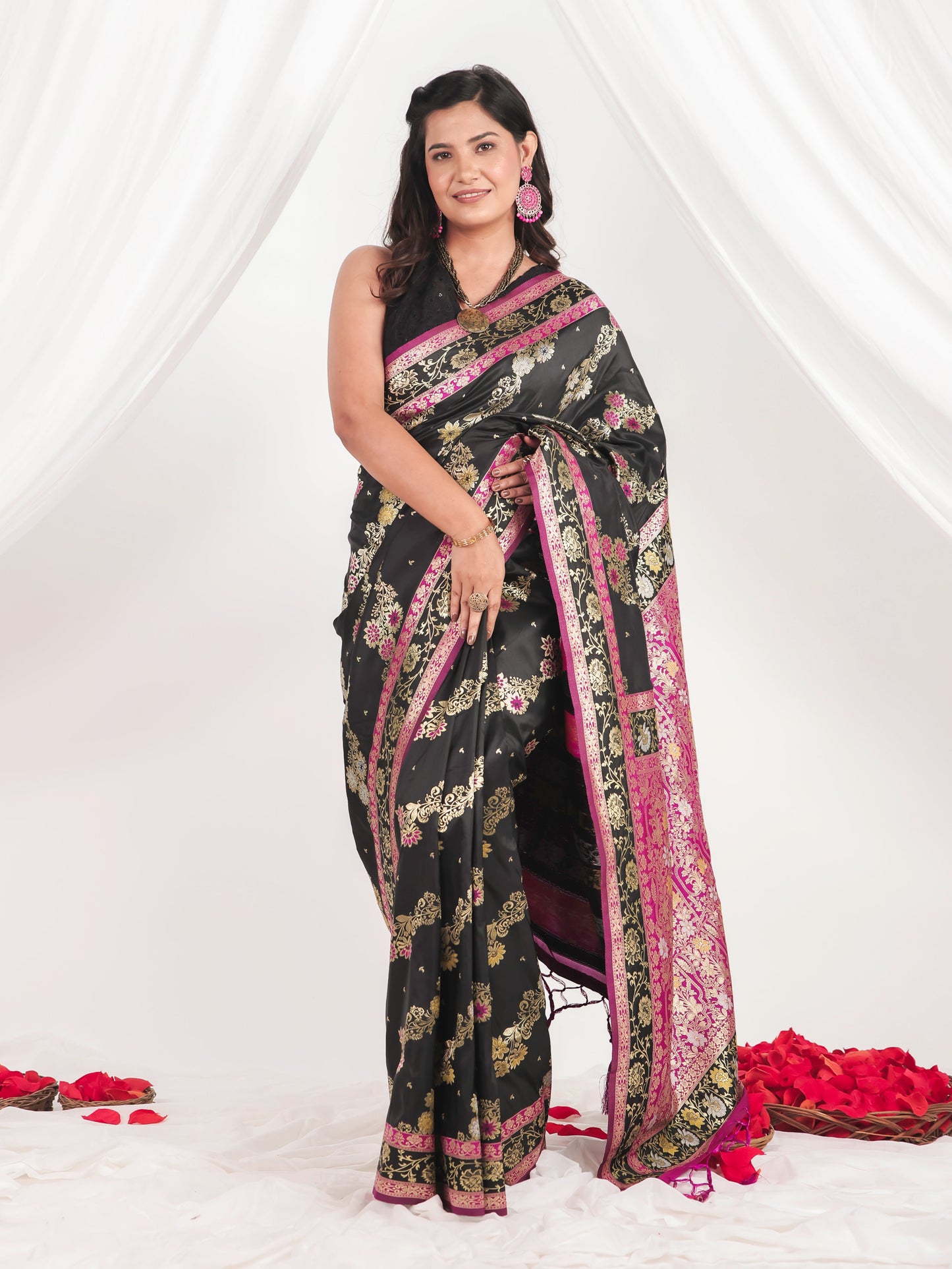 Brocade Black Saree