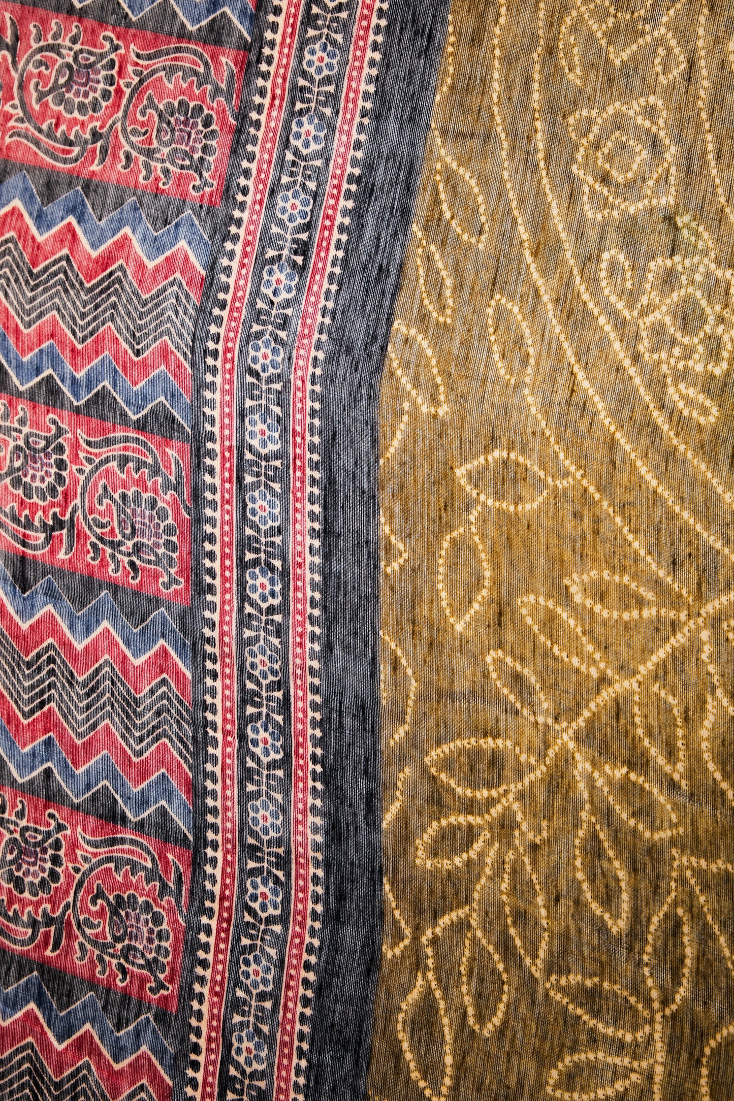 Cotton Silk Bandhani Olive Saree