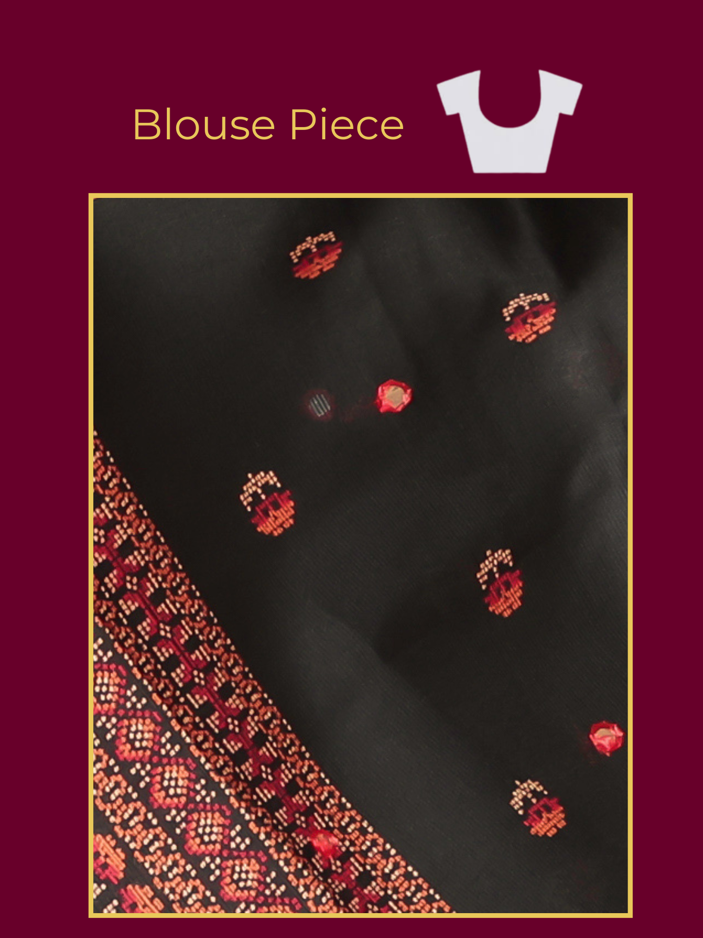 Embroidered Chiffon Geometric Black Saree