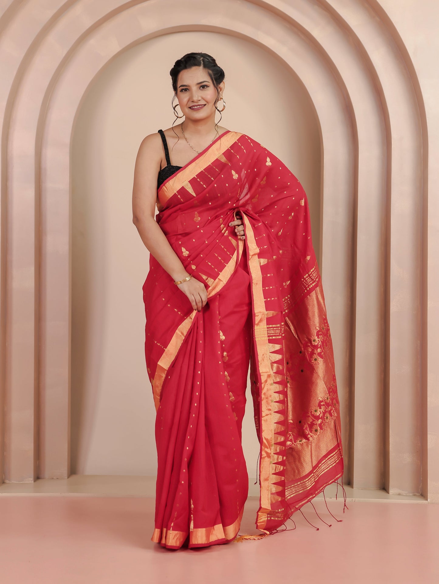 Brocade Red Saree