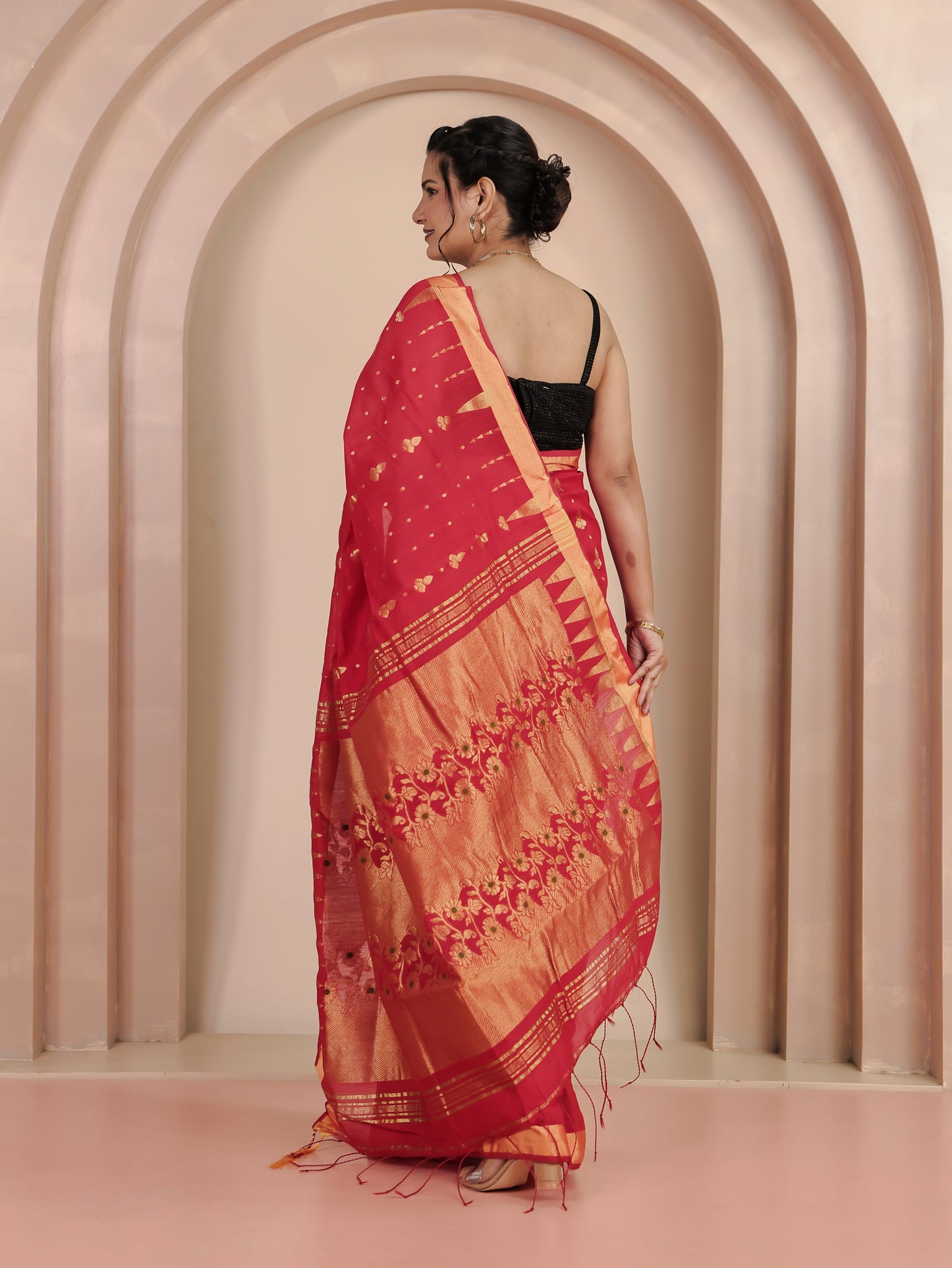 Brocade Red Saree