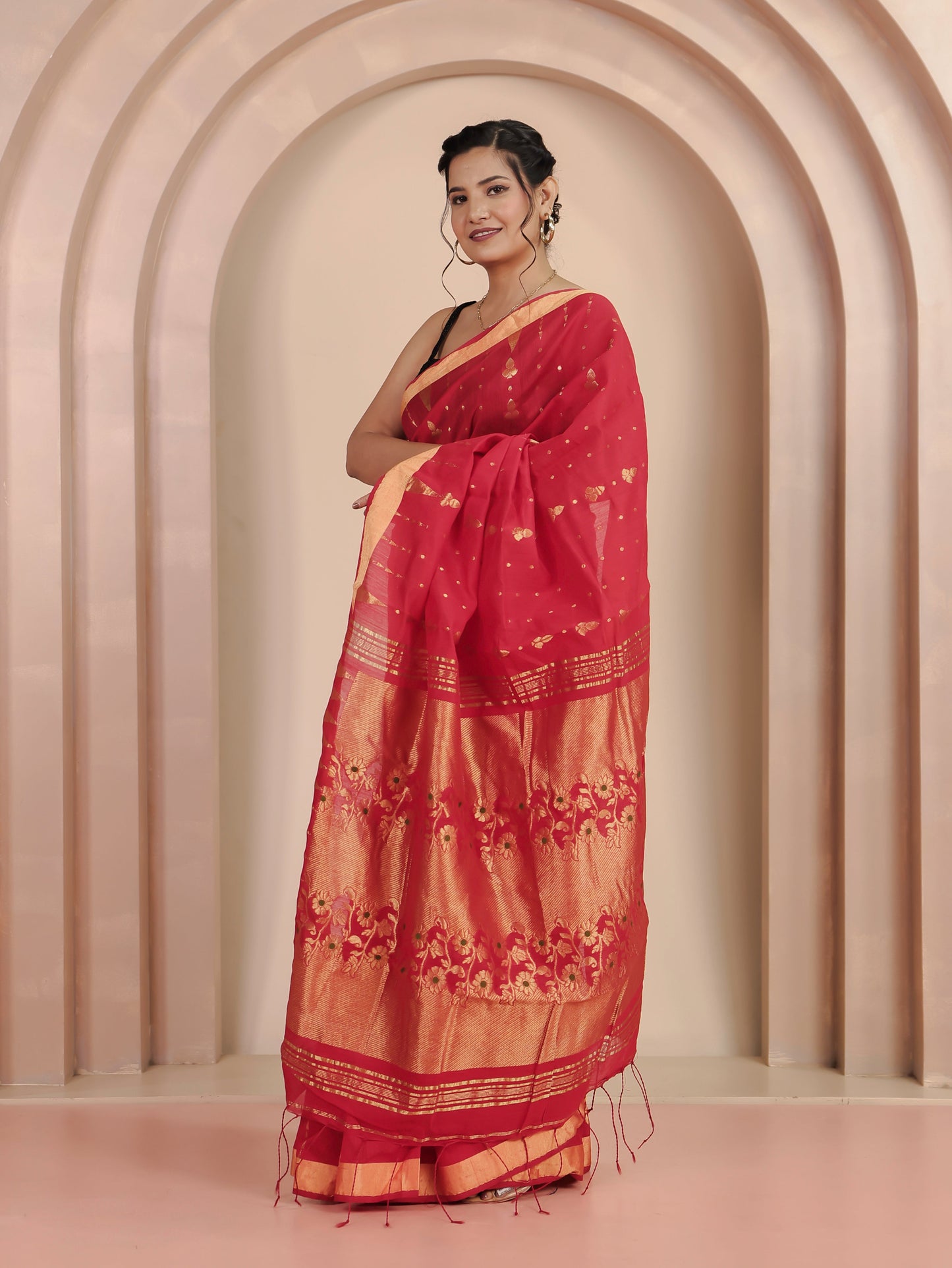 Brocade Red Saree