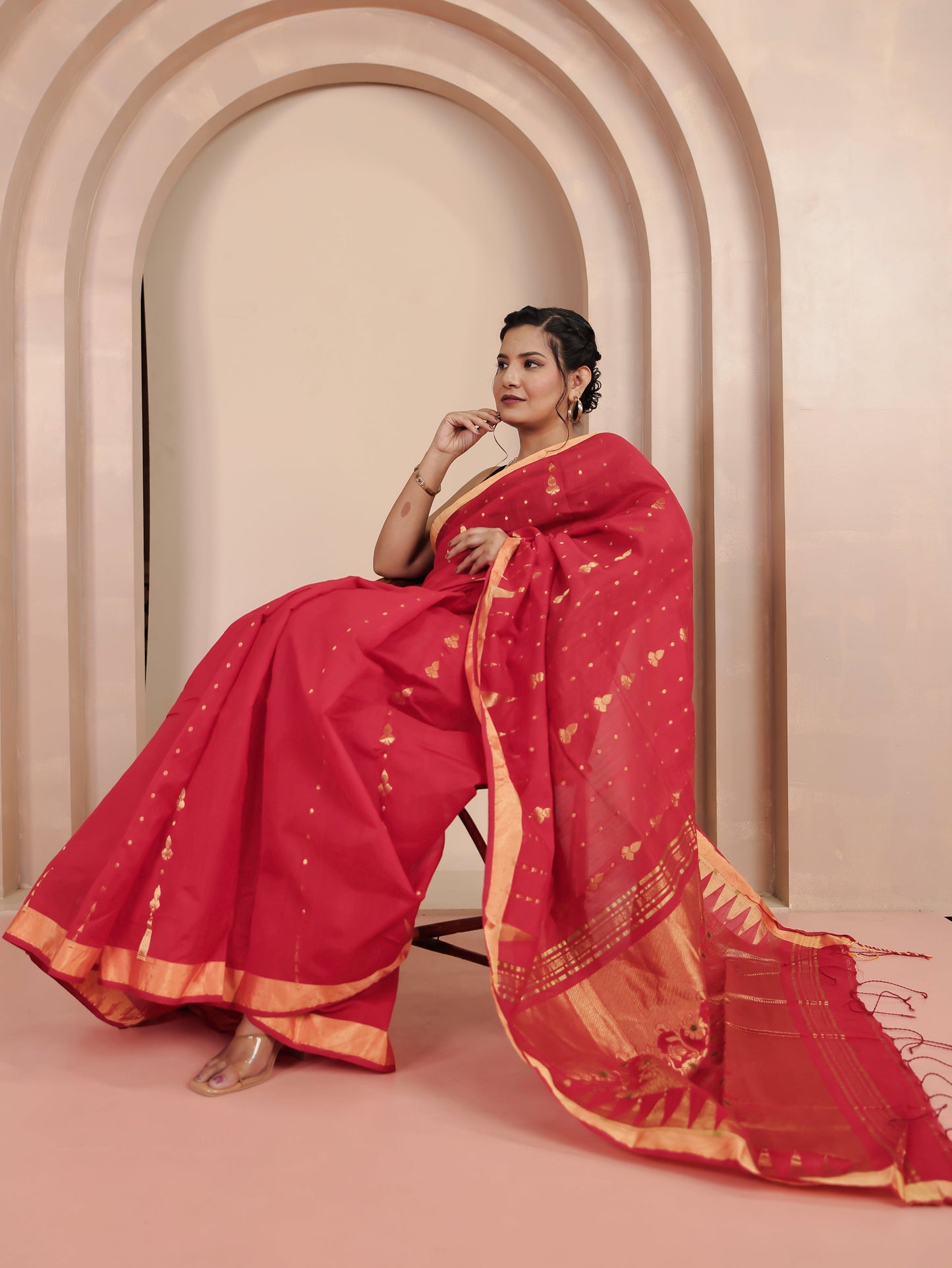 Brocade Red Saree